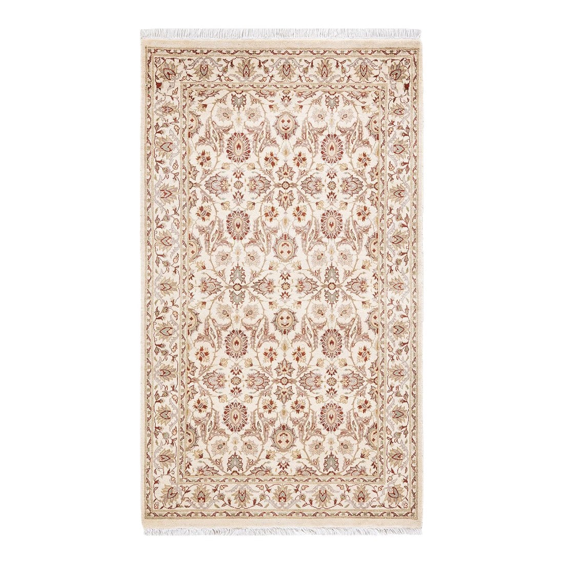 Mogul, One-of-a-Kind Hand-Knotted Area Rug - Ivory, 3' 2" x 5' 2": With understated palettes and allover designs, the rugs in the Mogul Collection will bring timeless sophistication to any room. Influenced by a spectrum of Turkish, Indian, and Persian designs, the ar