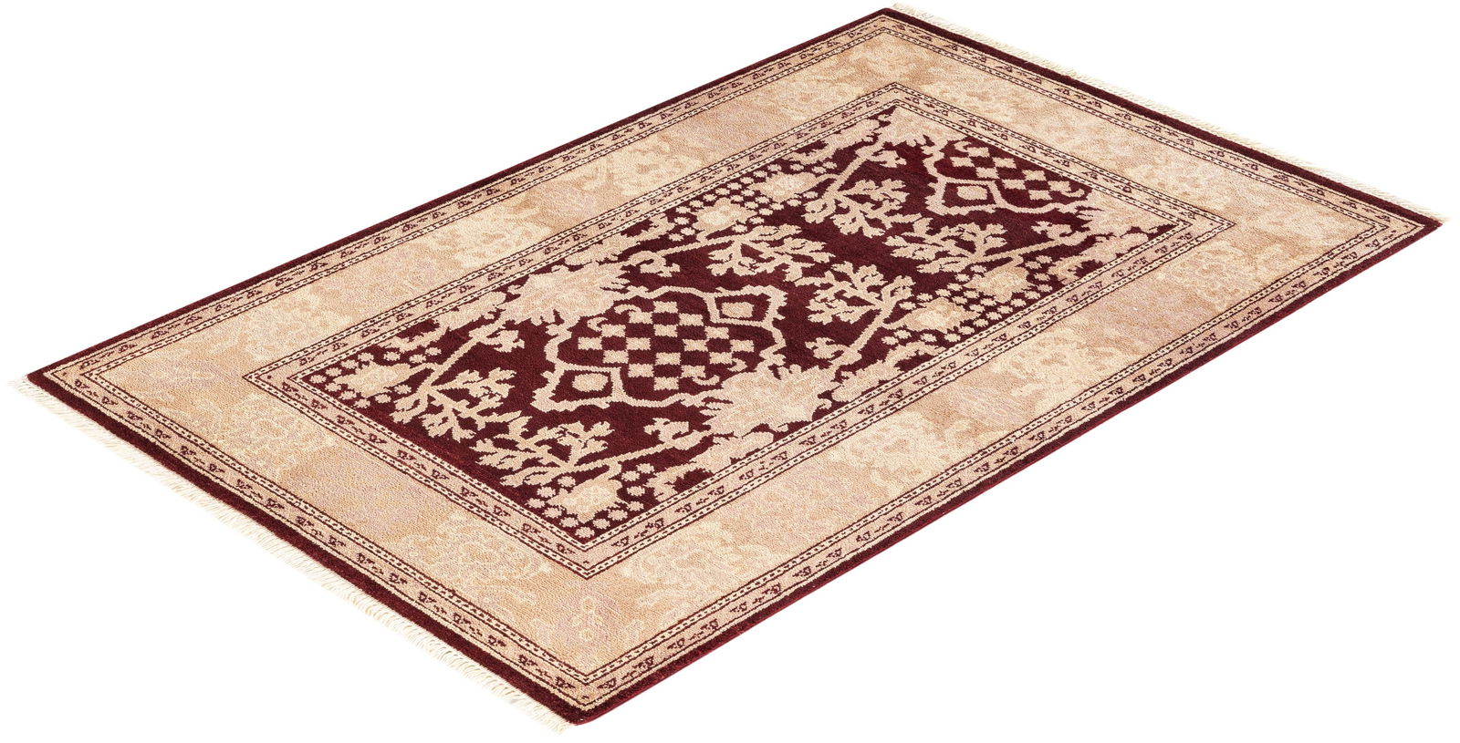 Eclectic, One-of-a-Kind Hand-Knotted Area Rug - Red, 3' 3" x 5' 1" - 8