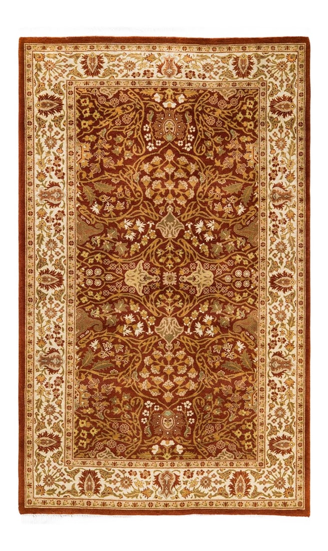 Mogul, One-of-a-Kind Hand-Knotted Area Rug - Orange, 3' 3" x 5' 4": With understated palettes and allover designs, the rugs in the Mogul Collection will bring timeless sophistication to any room. Influenced by a spectrum of Turkish, Indian, and Persian designs, the ar