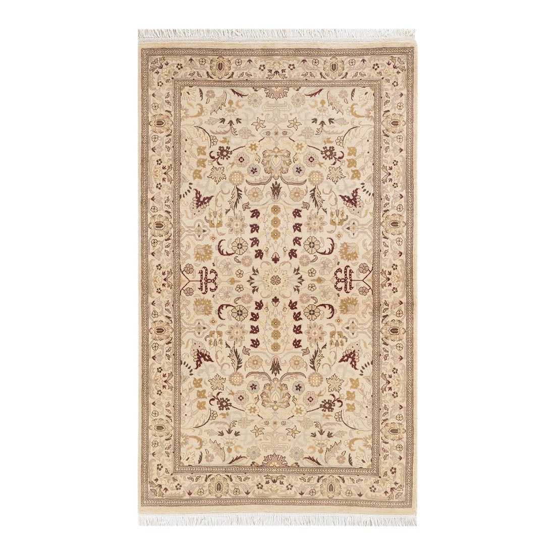 Mogul, One-of-a-Kind Hand-Knotted Area Rug - Ivory, 3' 2" x 5' 3": With understated palettes and allover designs, the rugs in the Mogul Collection will bring timeless sophistication to any room. Influenced by a spectrum of Turkish, Indian, and Persian designs, the ar