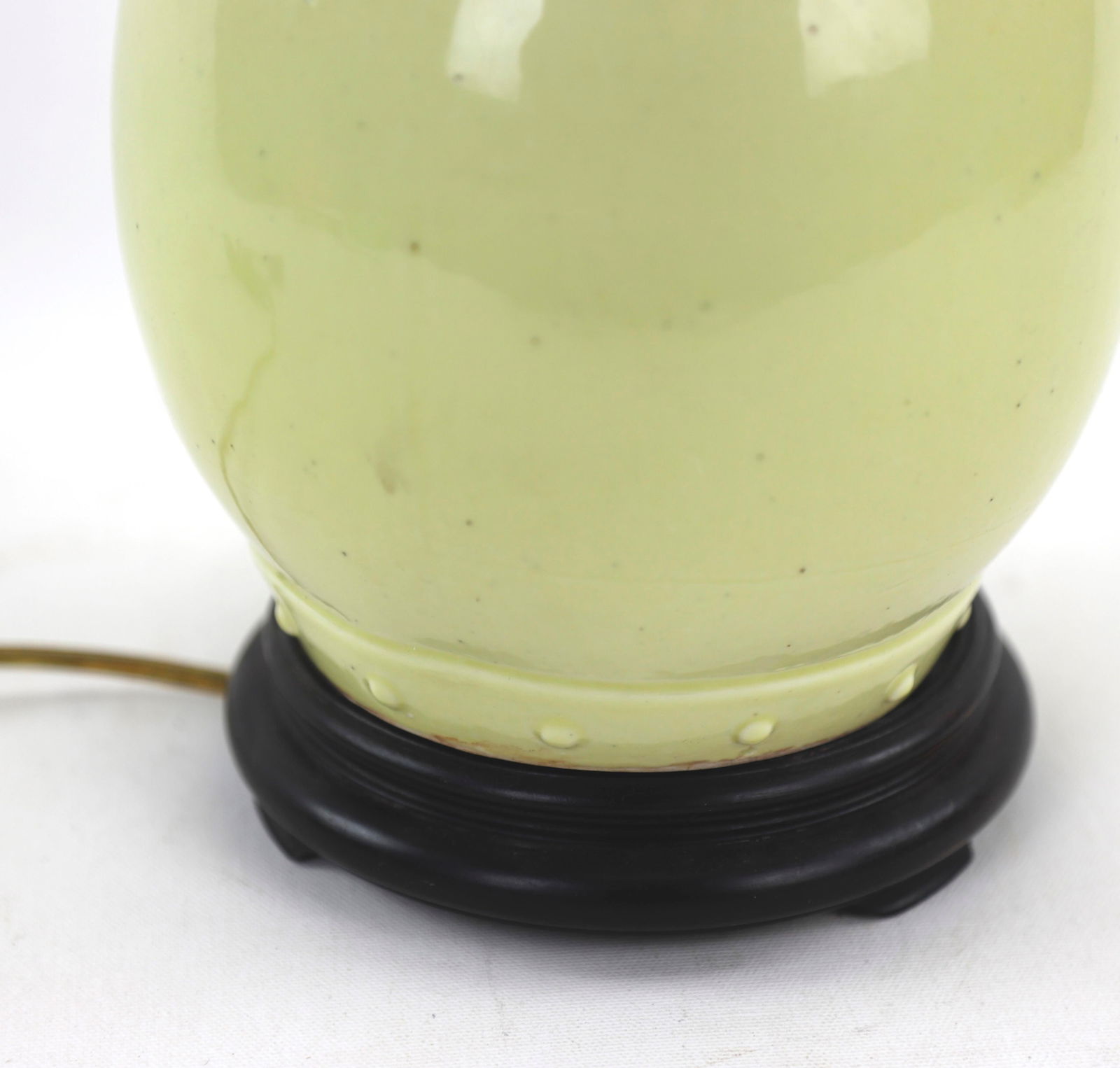 Chinese Yellow Glaze Drum Vase Table Lamp - 5