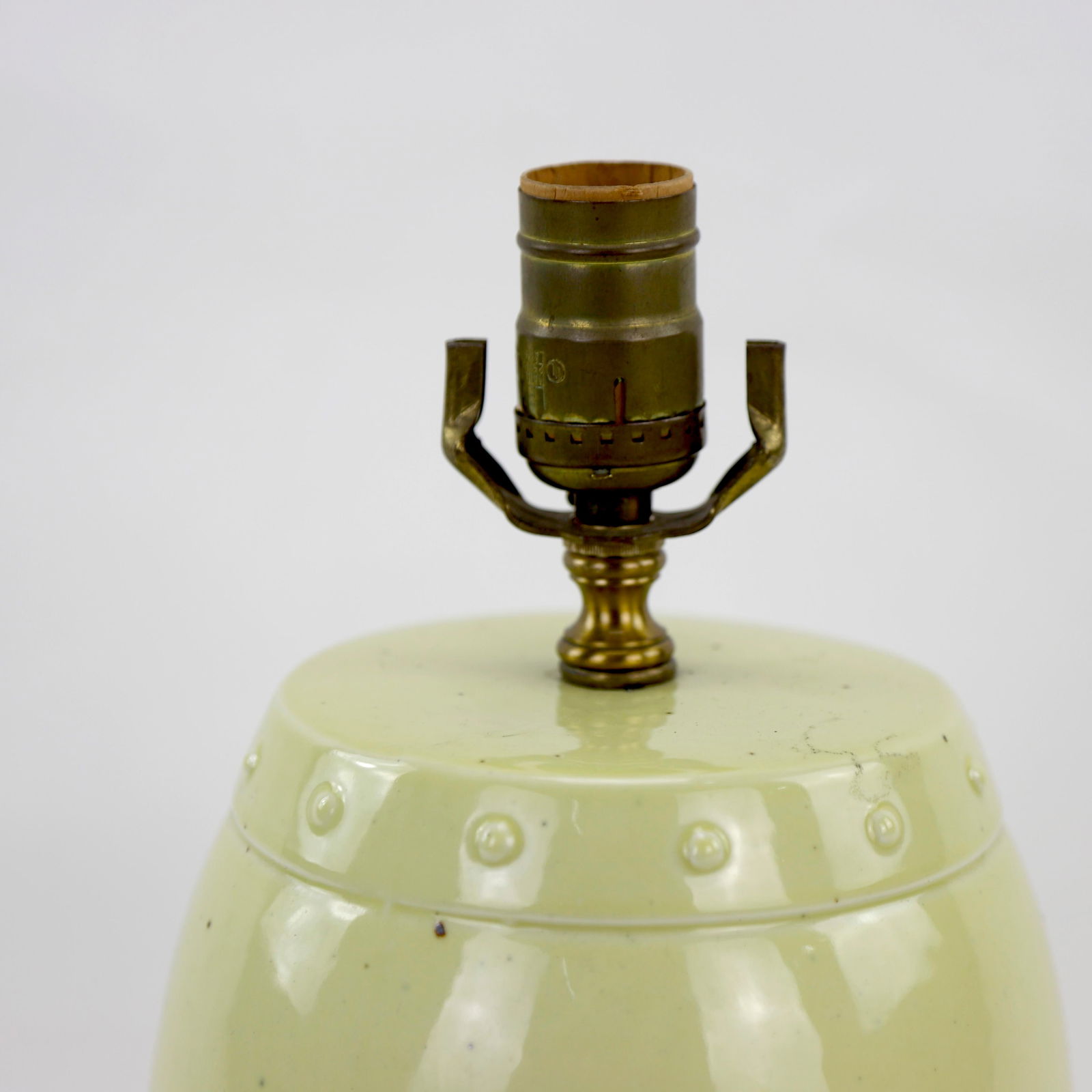 Chinese Yellow Glaze Drum Vase Table Lamp - 6