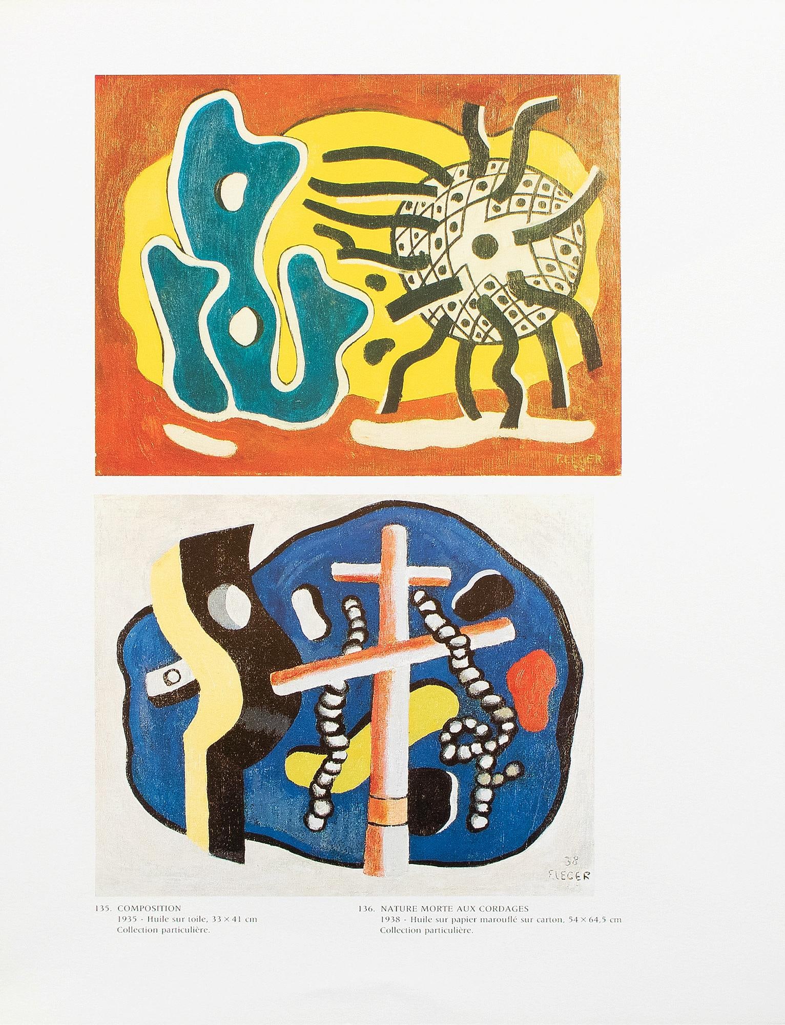 1990 After F. Leger "Composition" and "Still Life With Ropes", Full-Color Parisian Print - 5