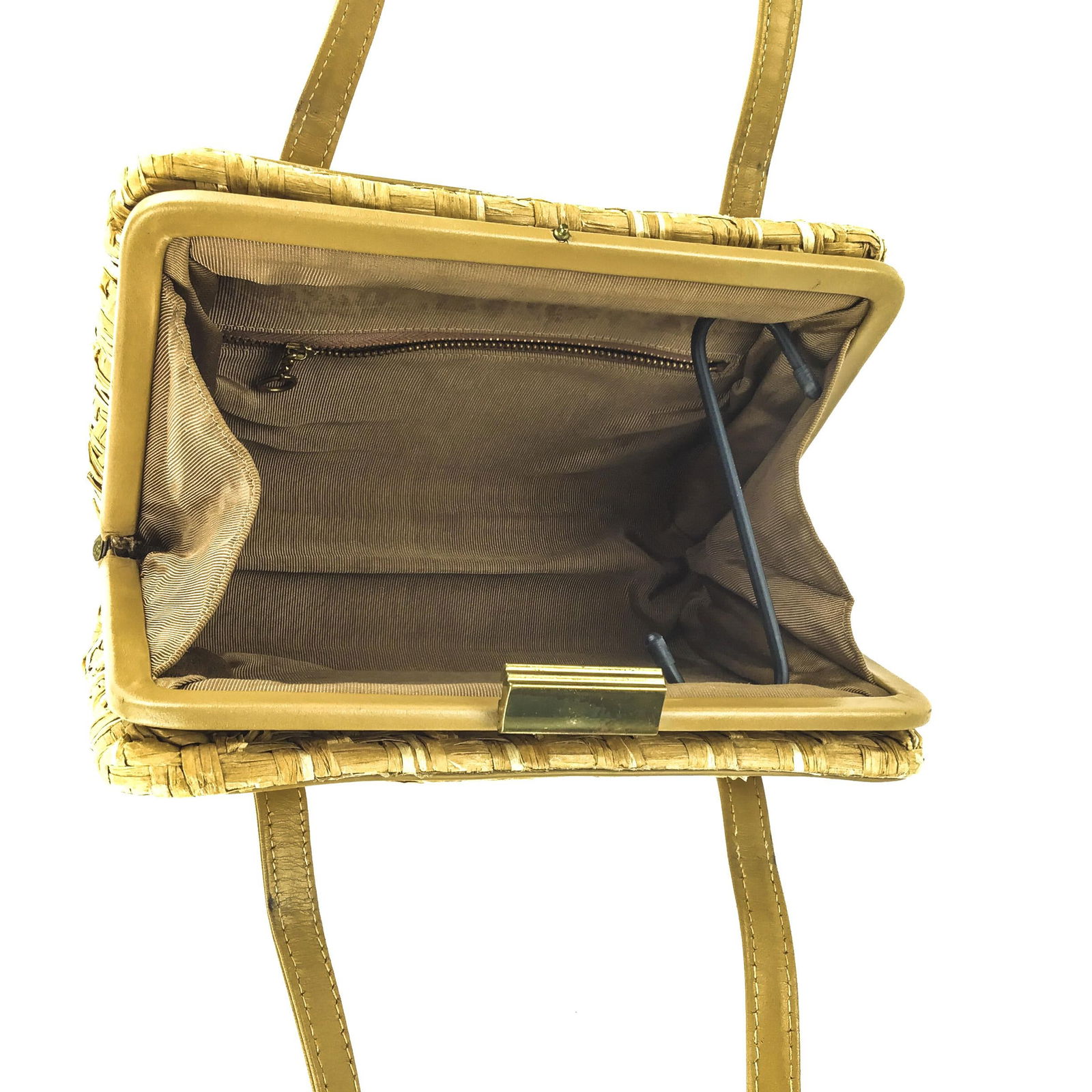 Rare Raffia & Leather Box Purse by Paristyle - 9