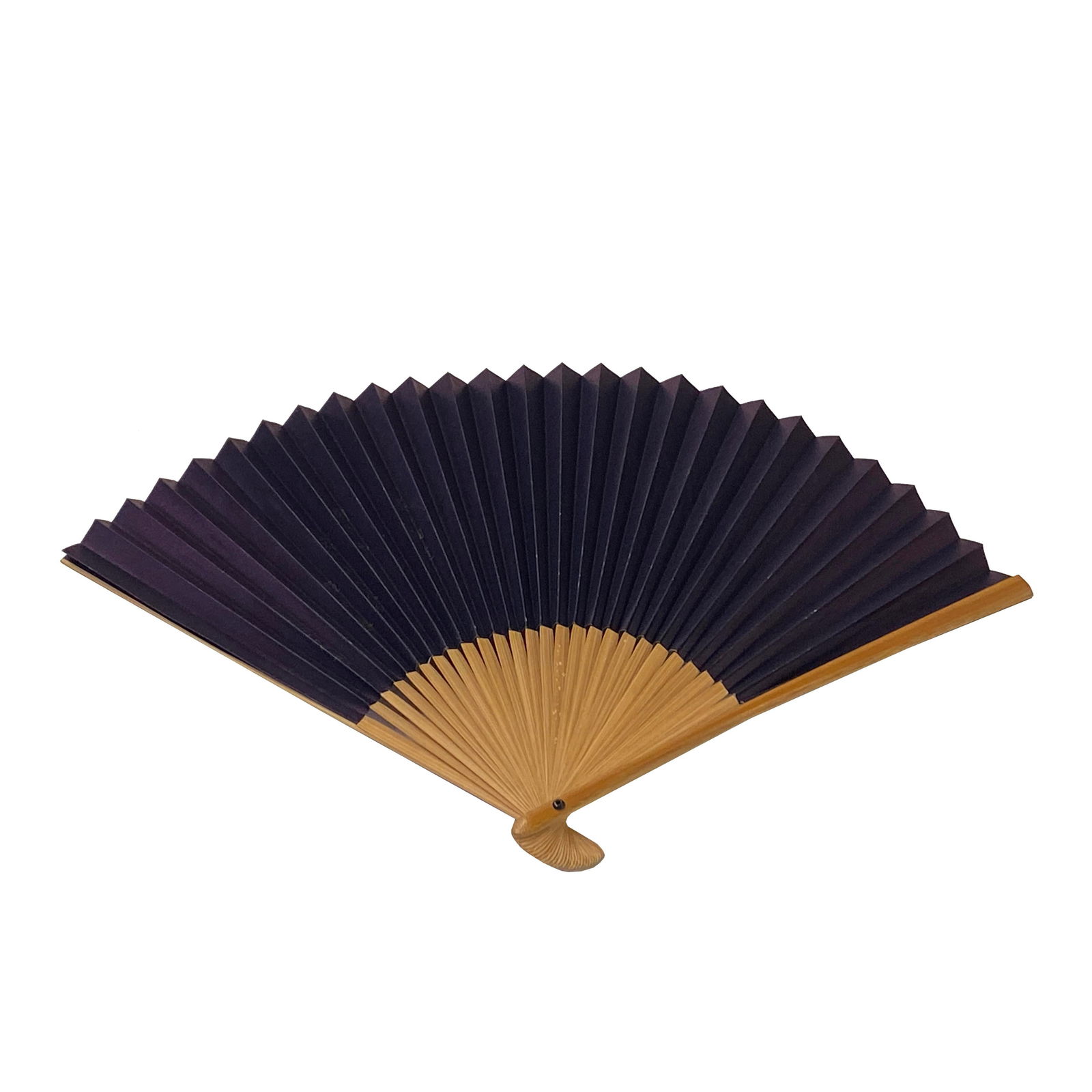 14.75" Chinese Handmade Heart Sutra Writing Theme Wood Paper Art Fan - 2