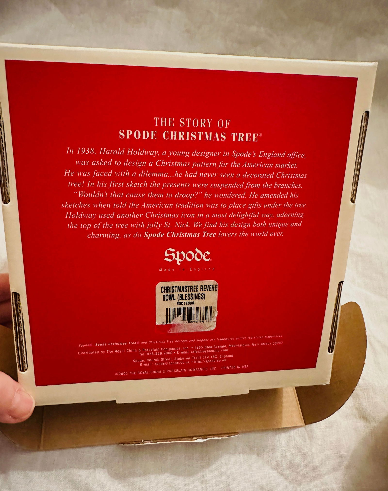 Vintage Spode England "Christmas Tree" Revere Bowl Count My Blessings - 4