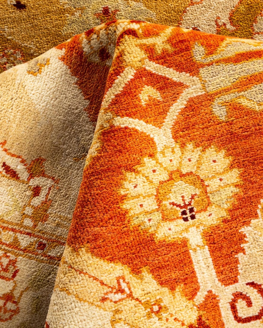 Ottoman, One-of-a-Kind Hand-Knotted Area Rug - Yellow, 3' 2" x 5' 4" - 7