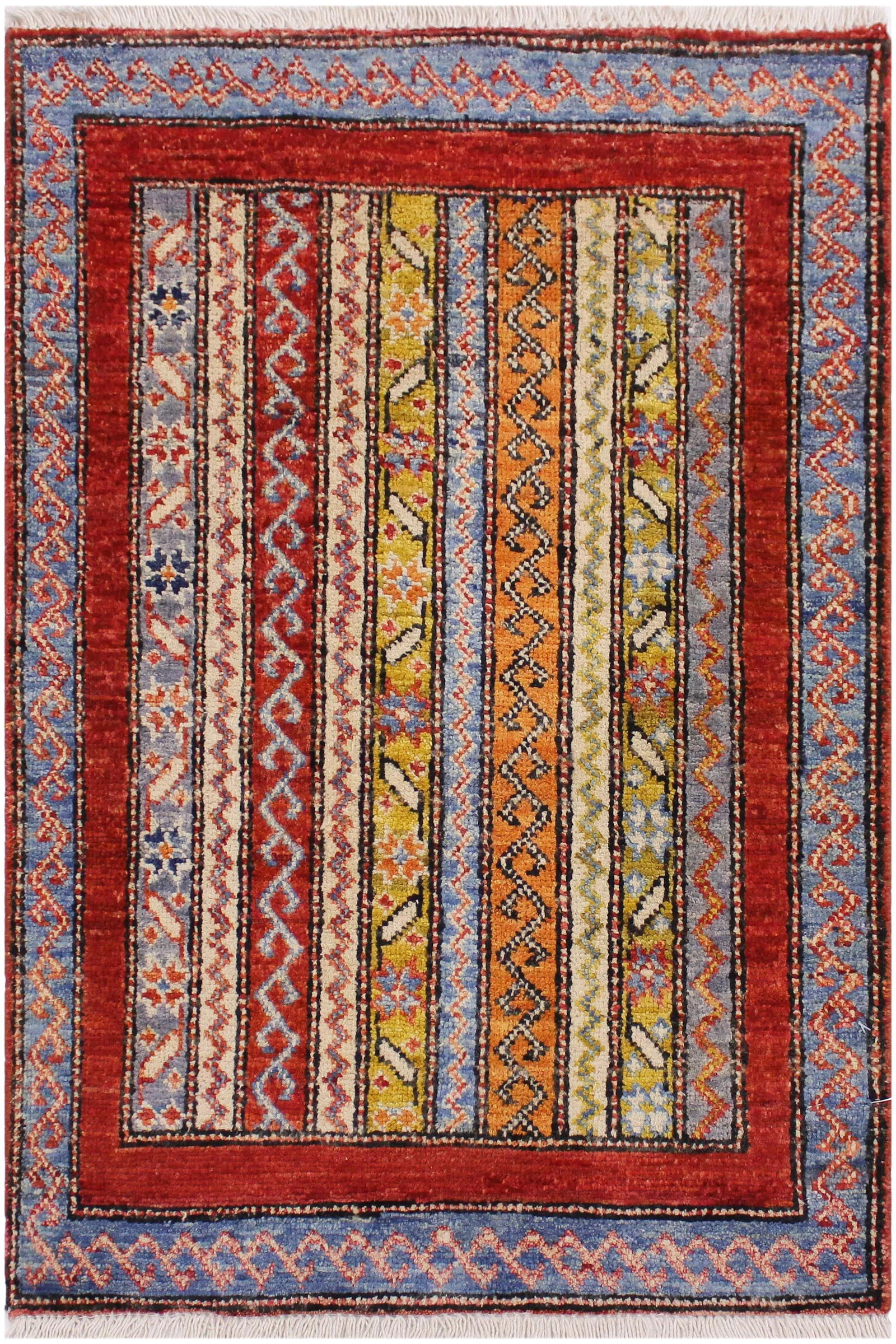 1990s Shabby Chic Vintage Tribal Khurgeen Steffen Rust Wool Rug - 1"²11"³ Ã— - 8