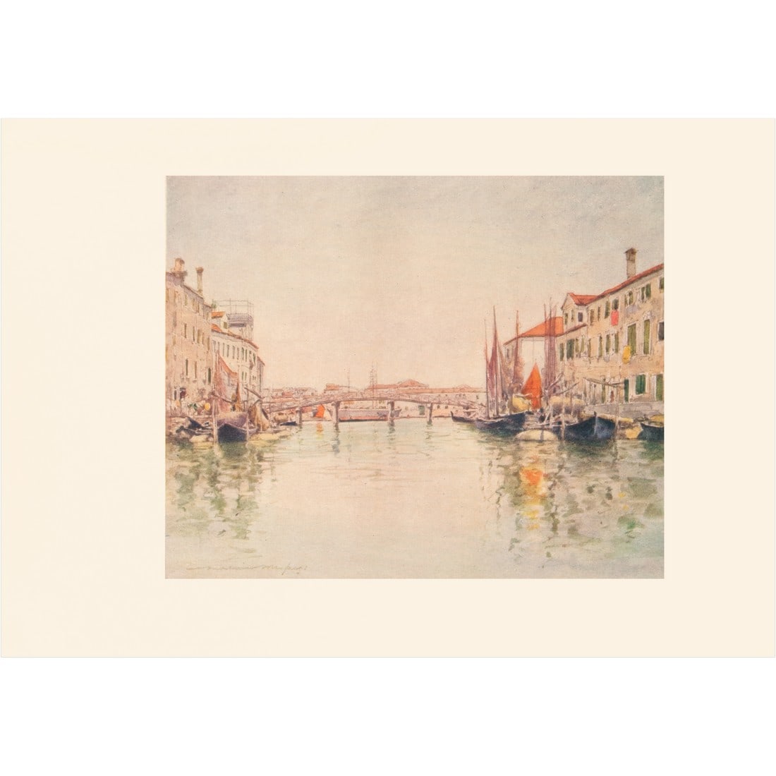 1912 Mortimer Menpes "Canal in Giudecca Island", Original Full-Color Print of Venice (1 of 6)