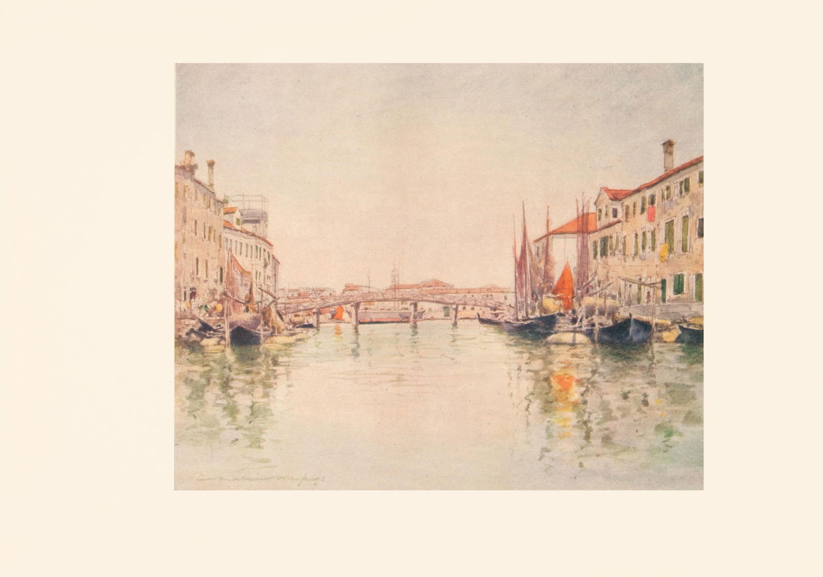 1912 Mortimer Menpes "Canal in Giudecca Island", Original Full-Color Print of Venice - 6