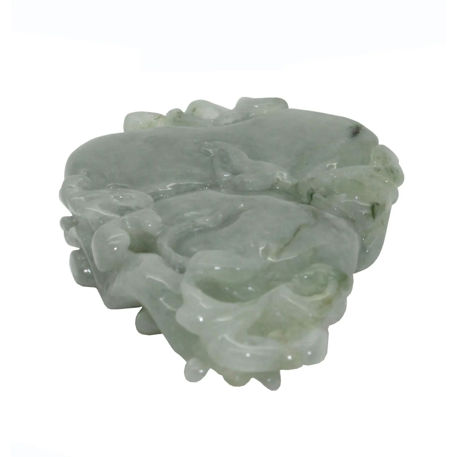 Jade Pendant With Dragon on Gourd Stepping on Money, Roots and Leaf - 4