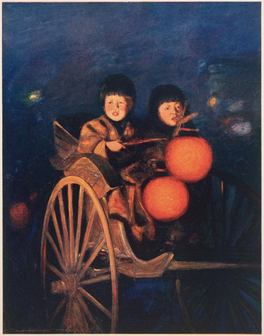 1901 Mortimer Menpes, "By the Light of the Lantern" Original Period Antique Print of Japan From Lond - 2