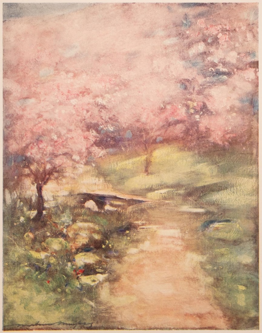 1901 Mortimer Menpes, "Blossom of the Glen" Original Period Antique Print of Japan From London - 2