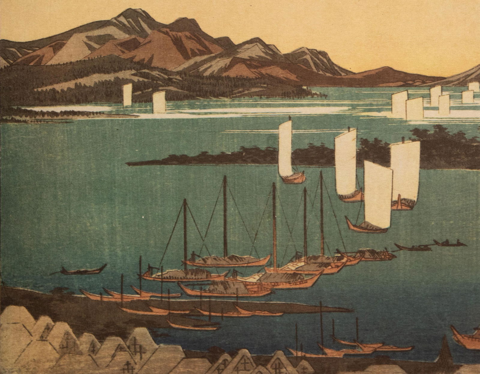 1960 After Hiroshige "The 53 Stations of Tokaido Road: 18th Station", French Ukiyo-E Print - 6