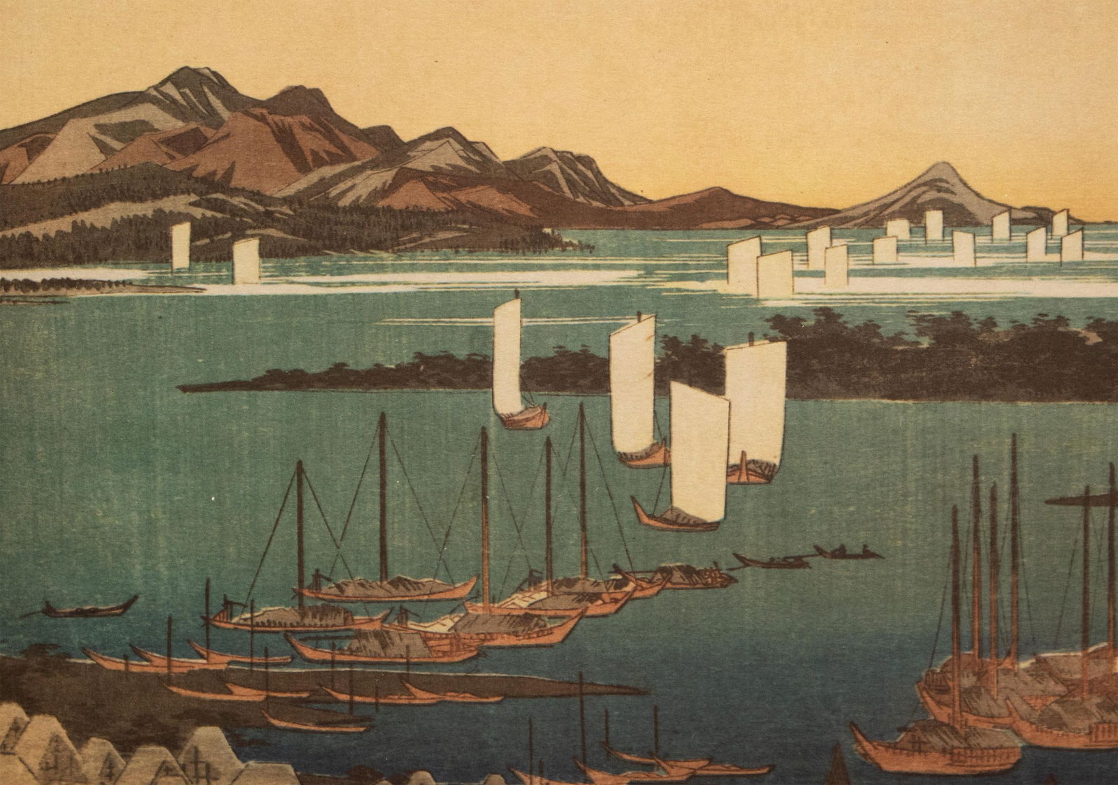 1960 After Hiroshige "The 53 Stations of Tokaido Road: 18th Station", French Ukiyo-E Print - 8