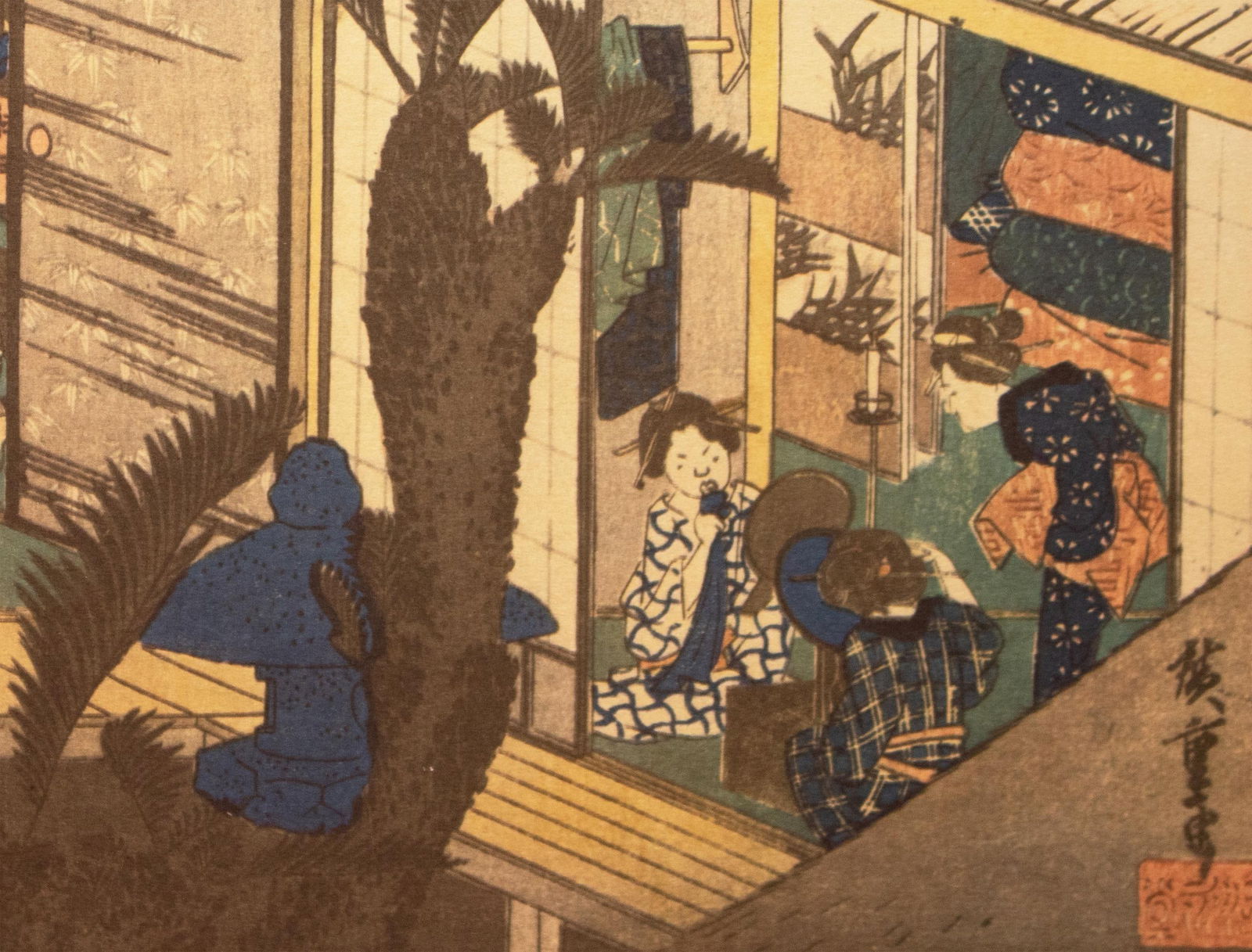 1960 After Hiroshige "The 53 Stations of Tokaido Road: 36th Station" French Ukiyo-E Print - 7