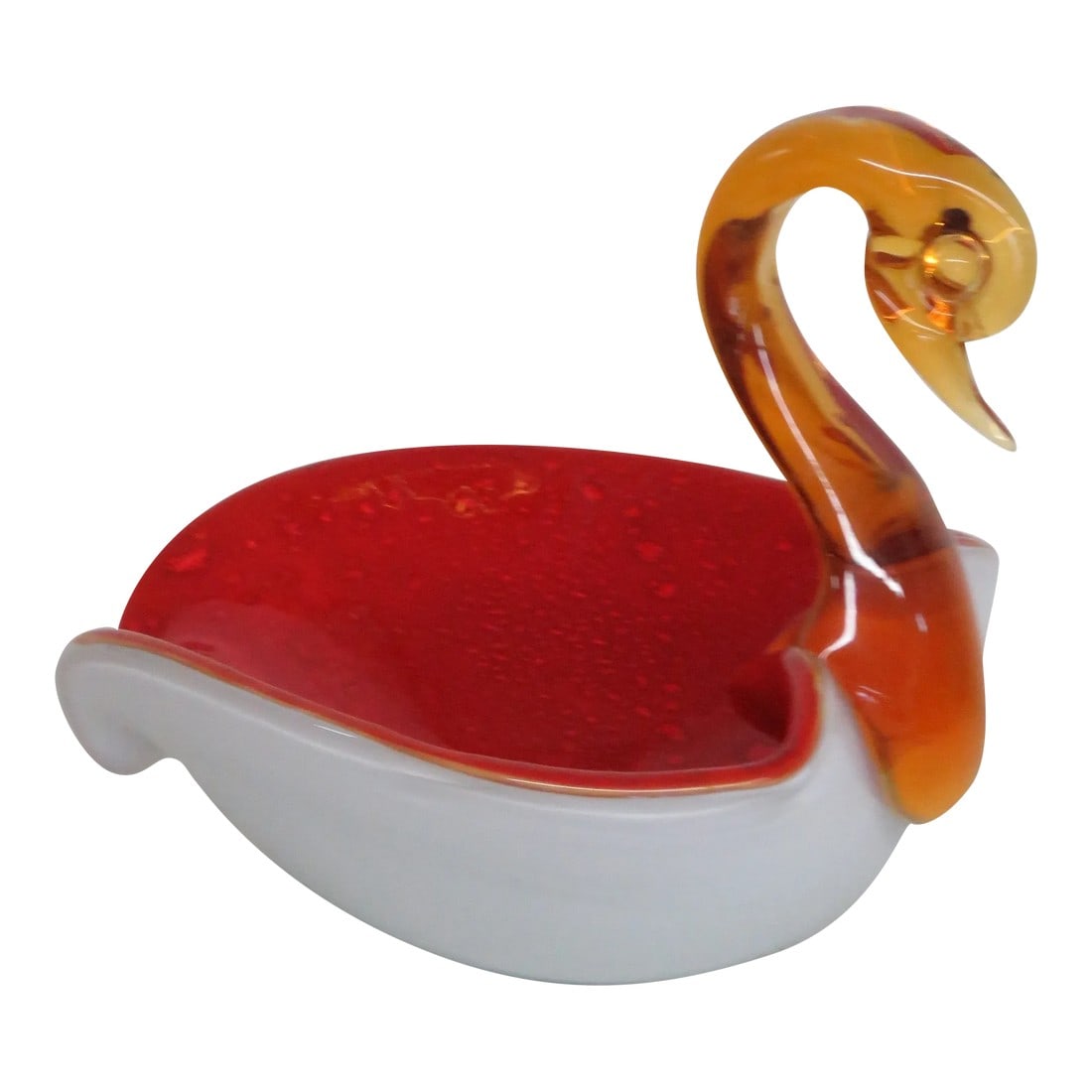 Art Glass Murano Style Decorative Swan Bird Candy Dish Bowl Figurine (1 of 11)