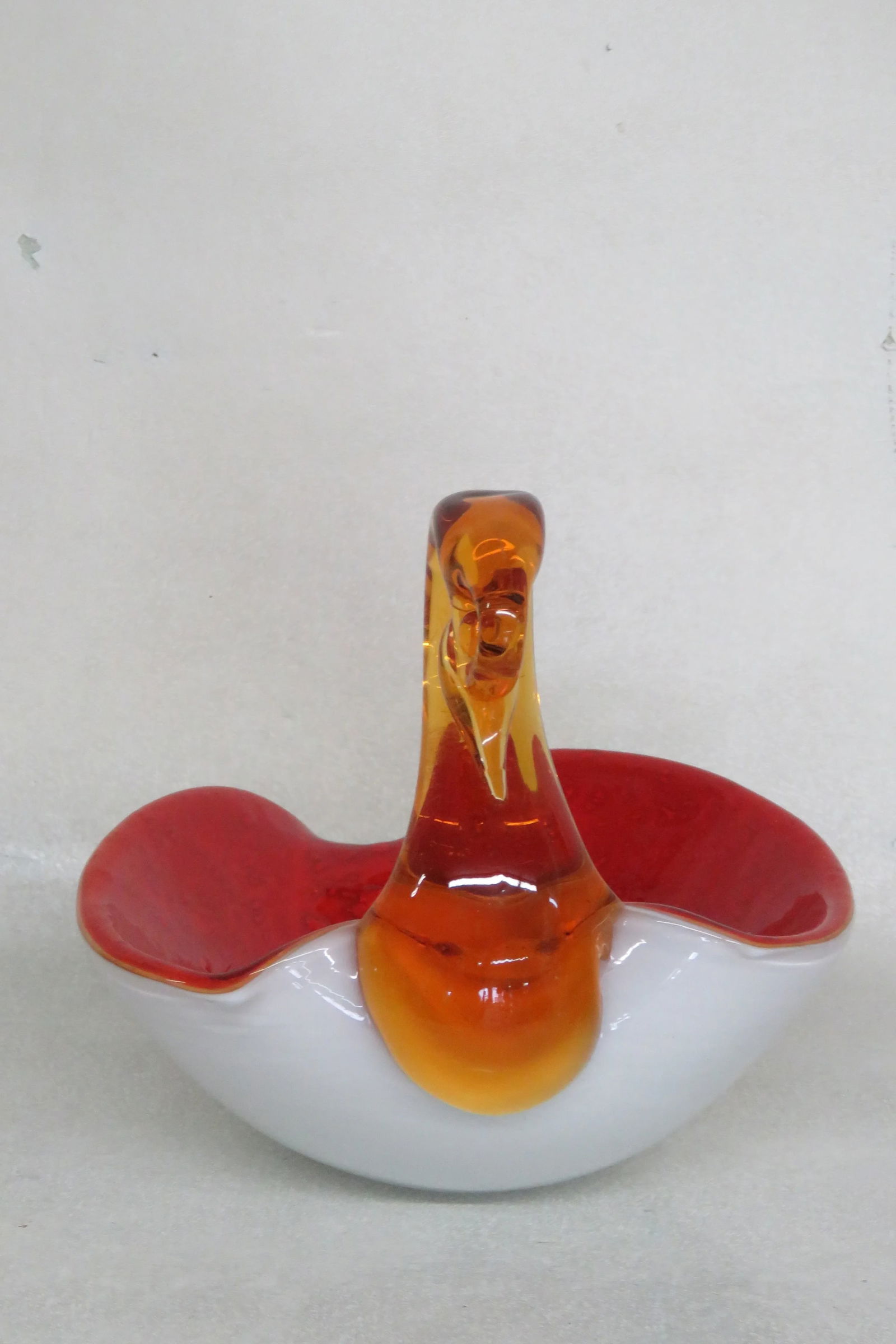 Art Glass Murano Style Decorative Swan Bird Candy Dish Bowl Figurine - 4