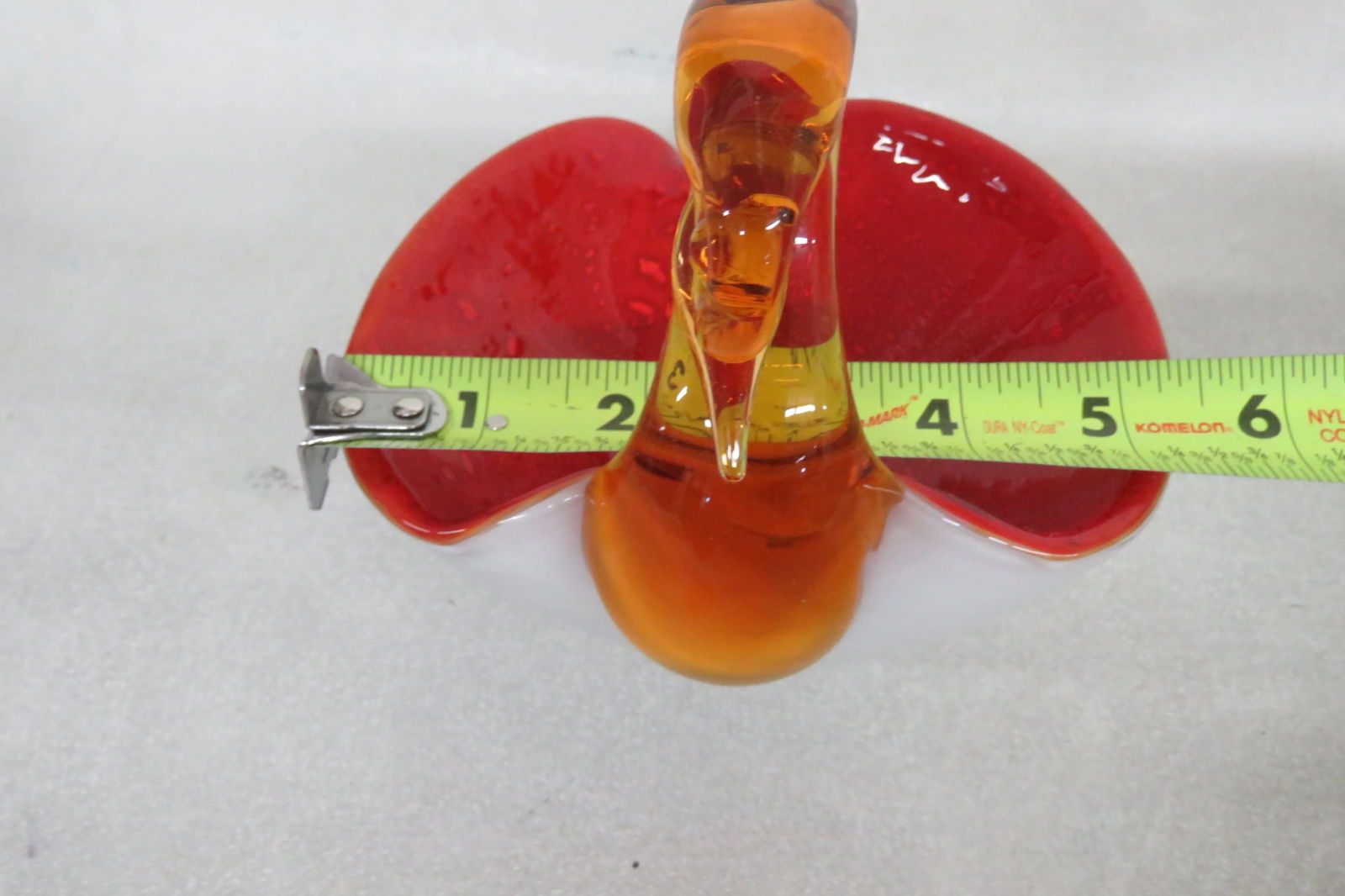 Art Glass Murano Style Decorative Swan Bird Candy Dish Bowl Figurine - 8