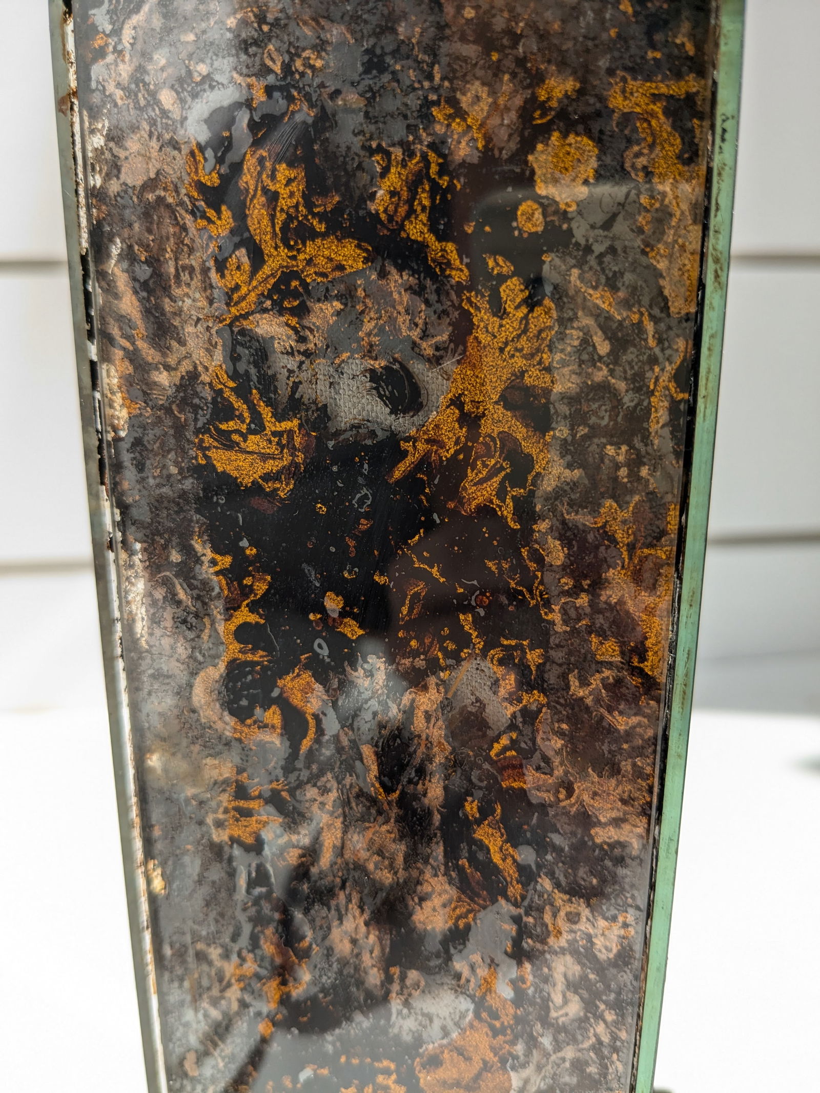 Mid 20th Century Bronze and Marbled Glass Table Lamp - 12