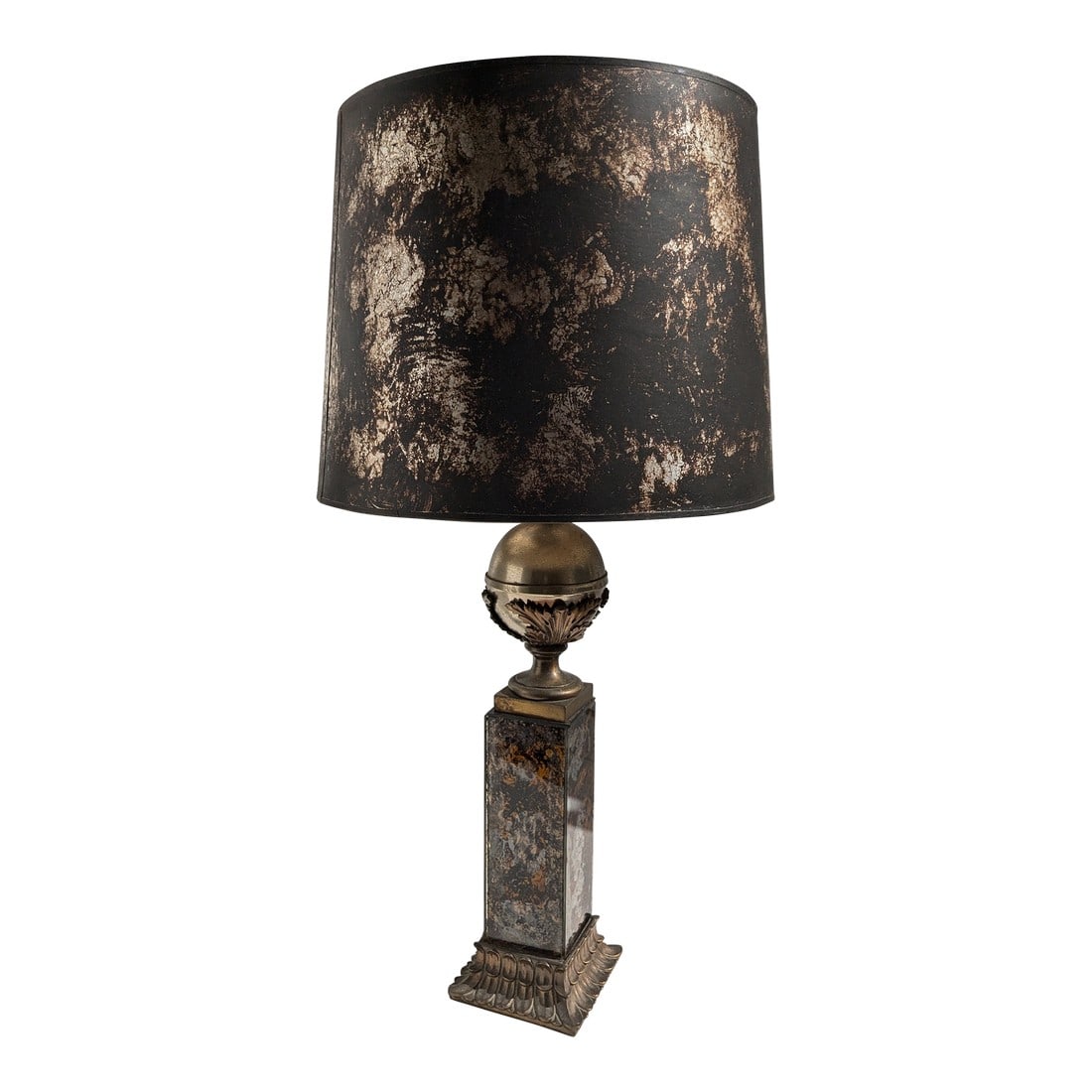 Mid 20th Century Bronze and Marbled Glass Table Lamp (1 of 12)