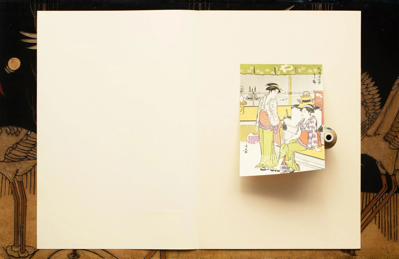 1964 After Kiyonaga "Suzumi. Enjoying the Evening Breeze", Full-Color Print From Japan - 8