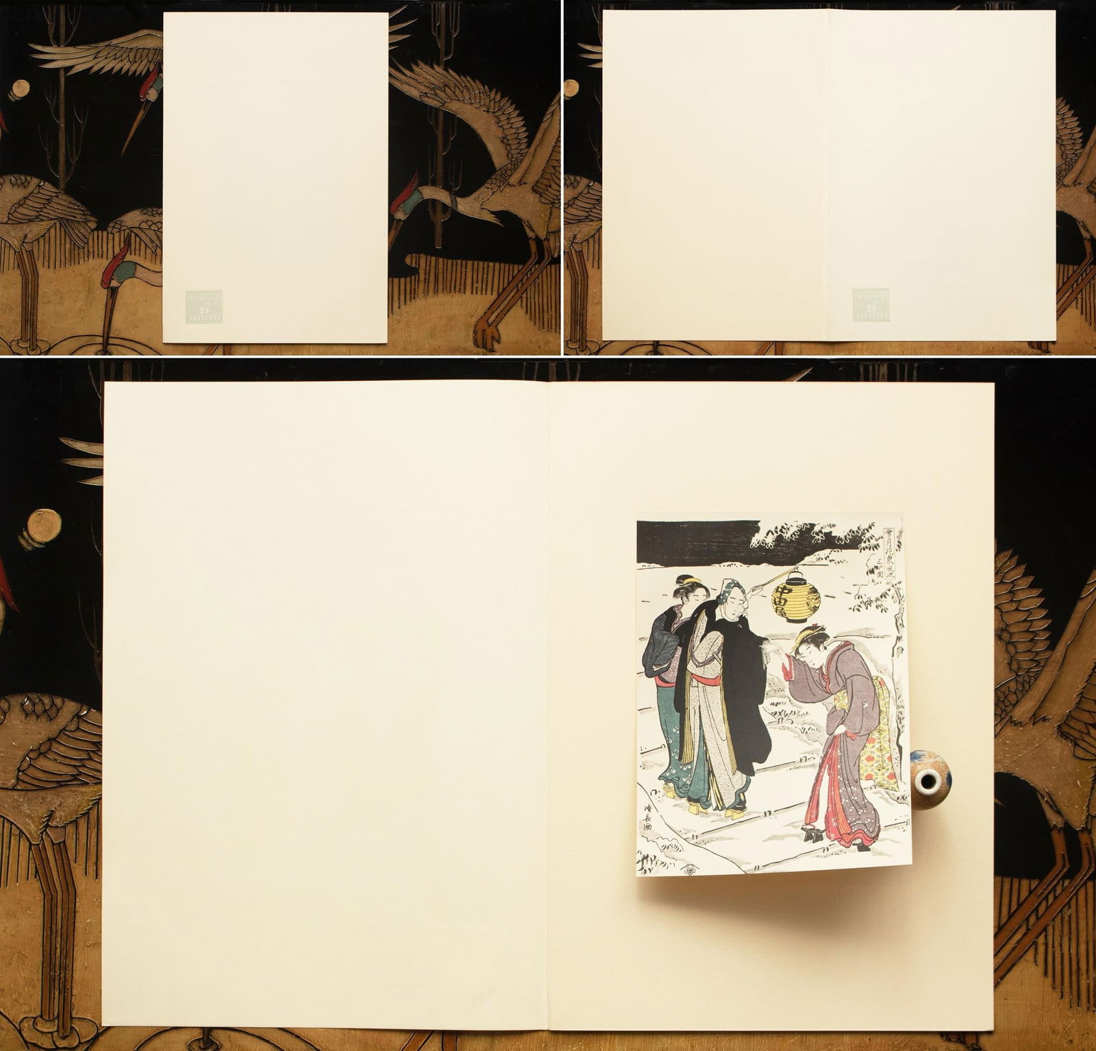 1964 After Kiyonaga "A Walk at Night in Snow", Full-Color Print From Japan - 2