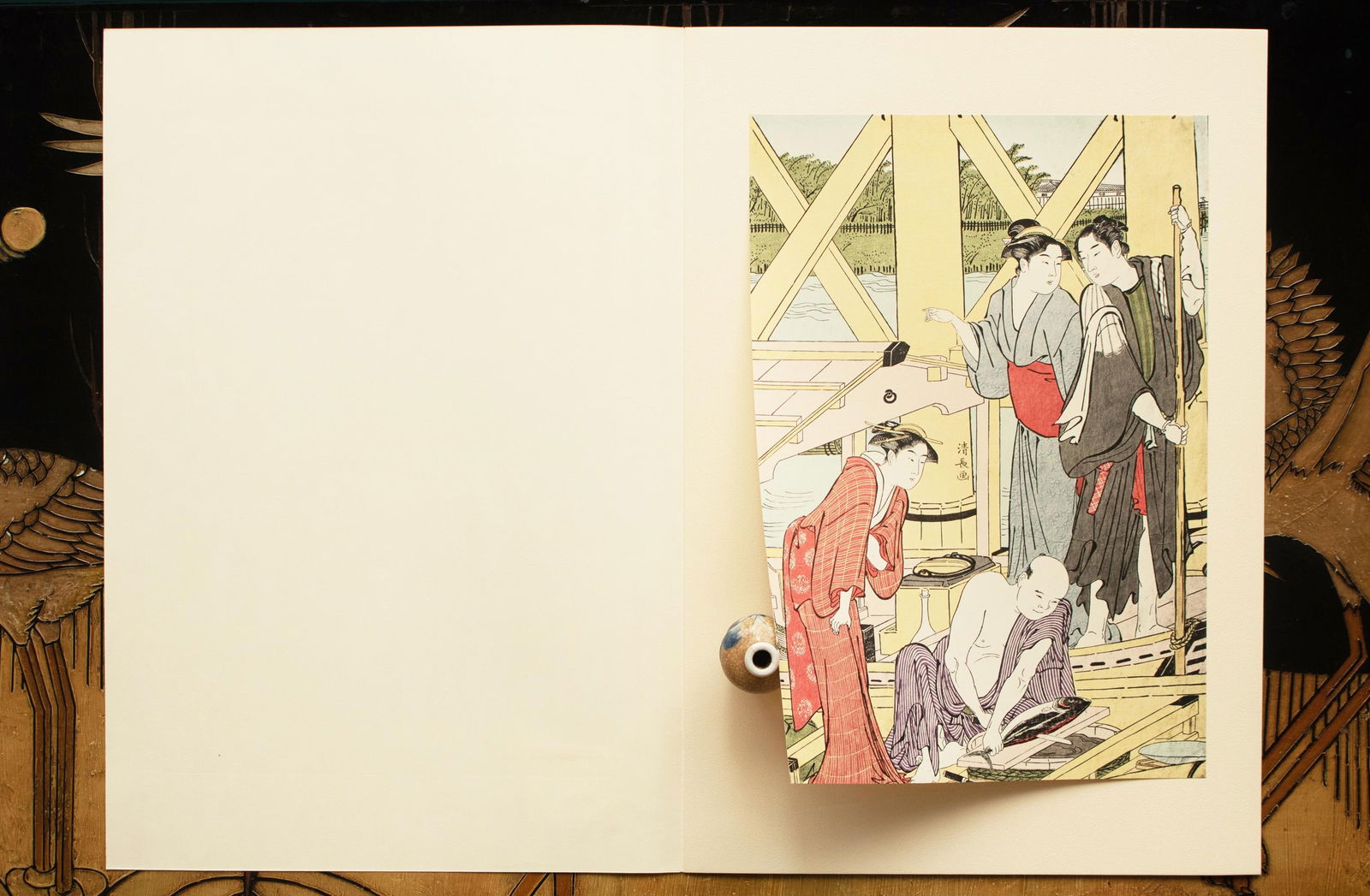 1964 After "Kiyonaga Pleasure Boating Under the Okawa Bridge", Full-Color Print From Japan - 8