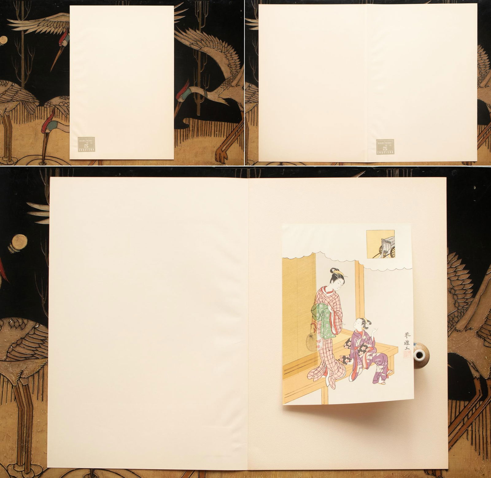 1963 After Harunobu "Nishiki-E for the New Year Ordered by Kinga", Full-Color Print From Japan - 2