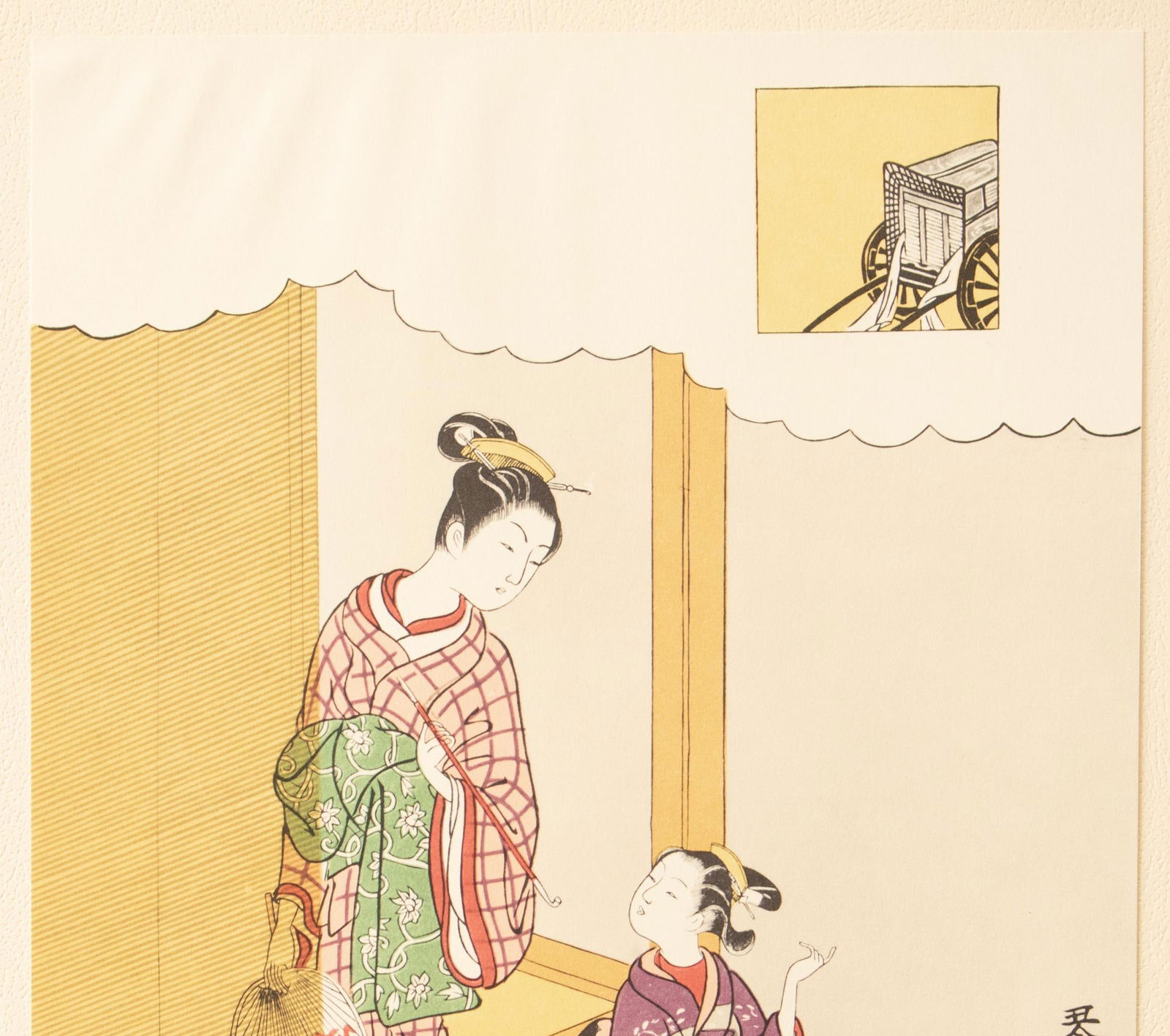 1963 After Harunobu "Nishiki-E for the New Year Ordered by Kinga", Full-Color Print From Japan - 4