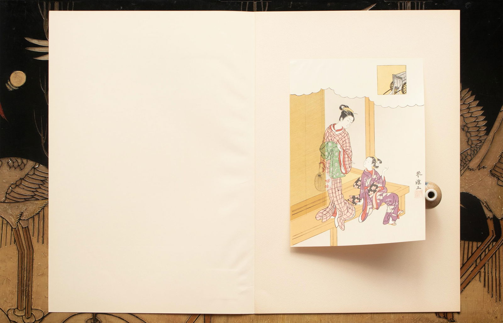 1963 After Harunobu "Nishiki-E for the New Year Ordered by Kinga", Full-Color Print From Japan - 8