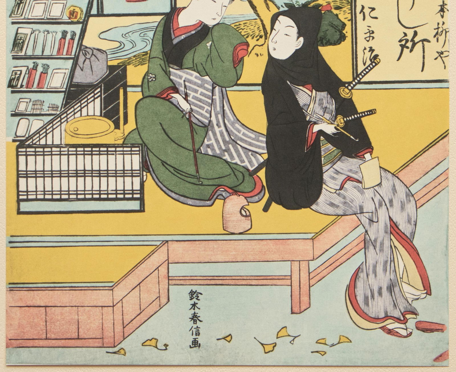 1963 After Harunobu "The Eight Views of Edo - Asakusa", Full-Color Print From Japan - 5