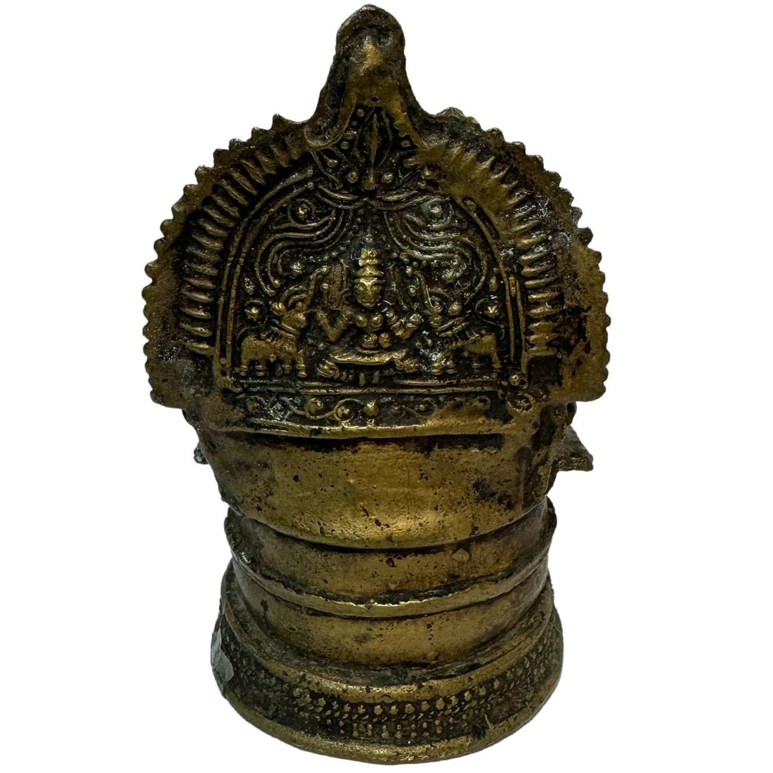 1990s Brass Oil Lamp With Embossed "Laxmi" Deity of Wealth & Prosperity - 6
