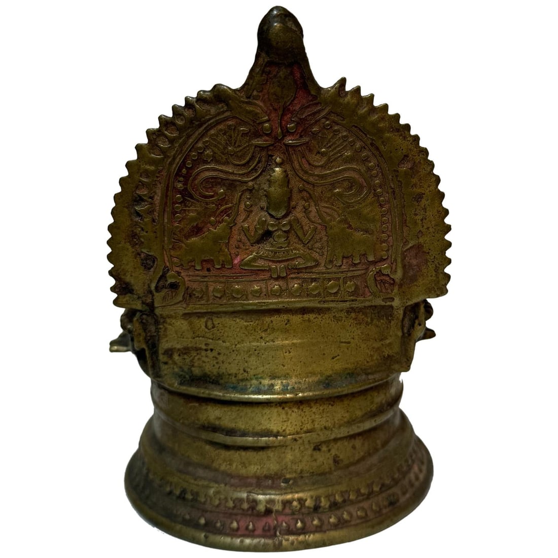 1990s Brass Oil Lamp With Embossed "Laxmi" Deity of Wealth & Prosperity - 9