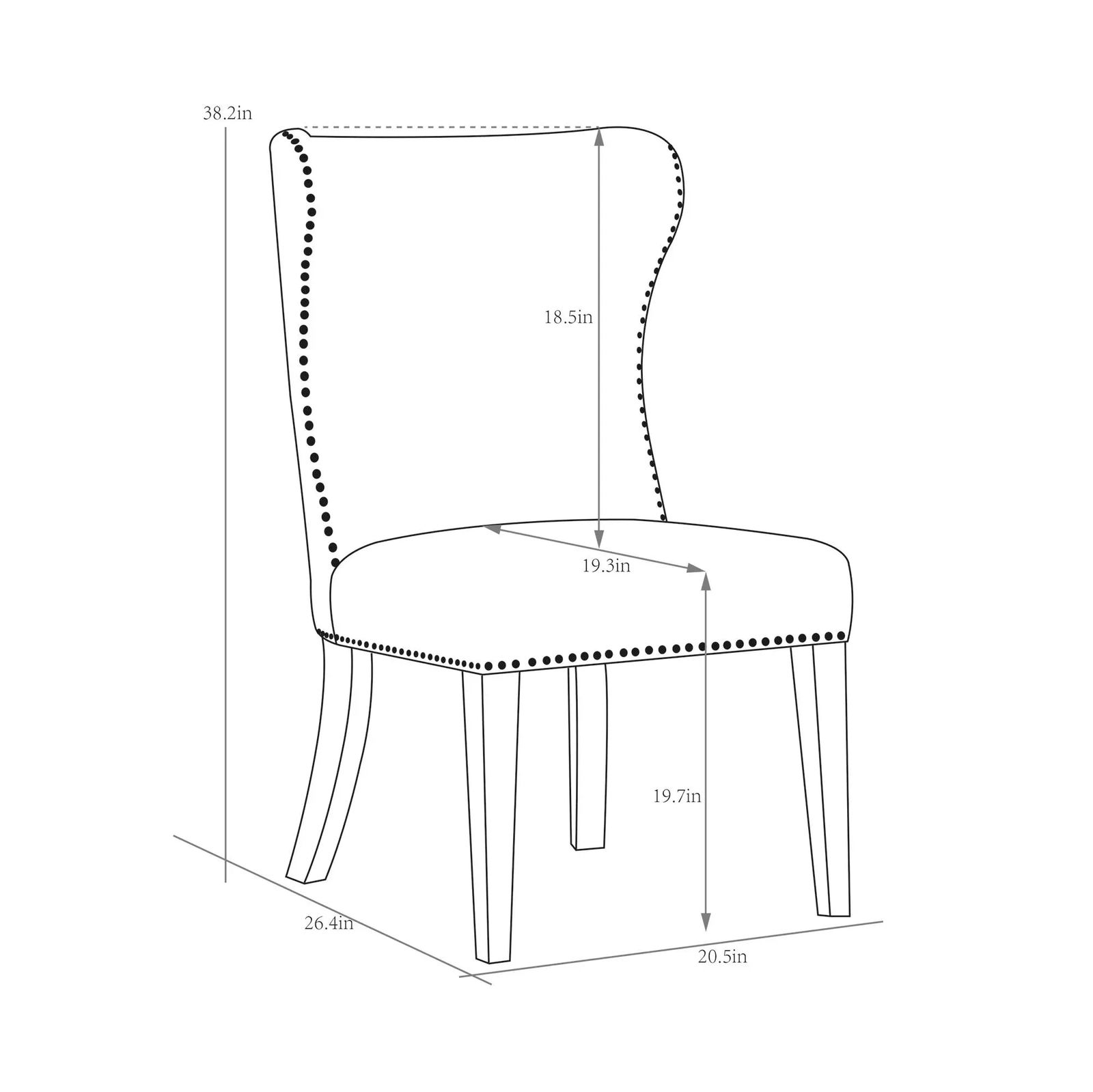 Pasargad Home Elara Design Dining Chairs, Ivory - Set of 2 - 10