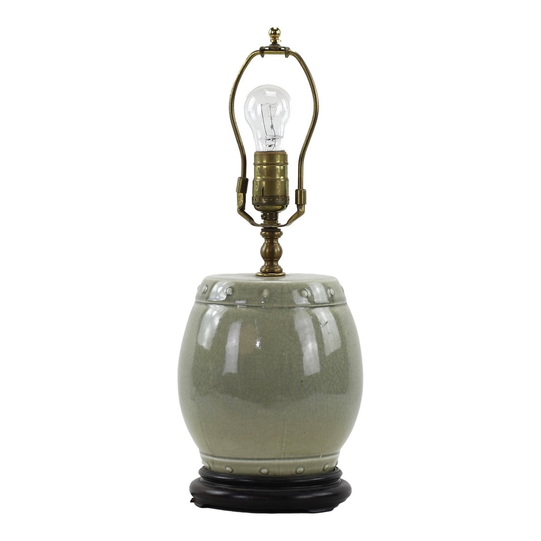 Chinese Celadon Drum Vase Table Lamp (1 of 6)
