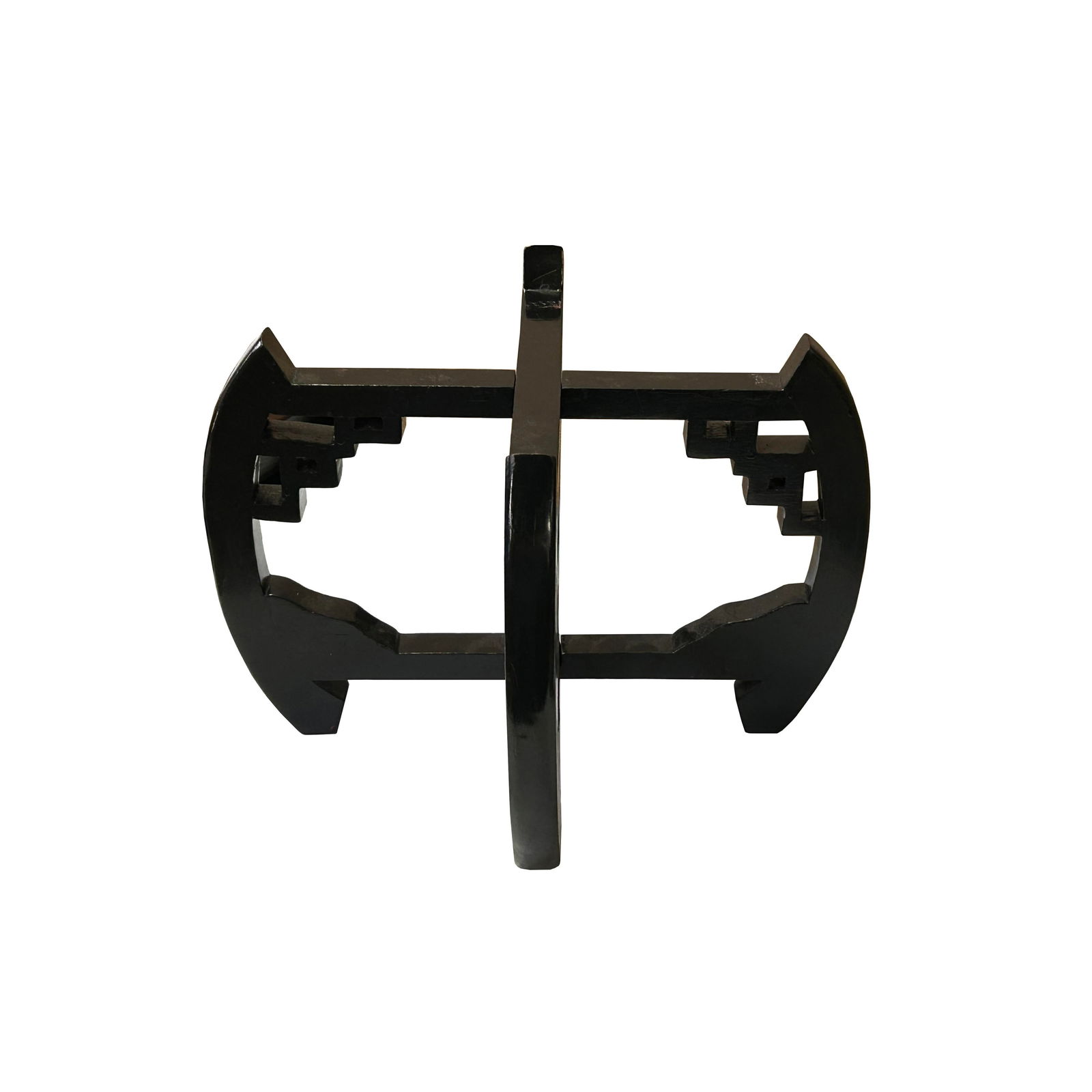 10.5" Black 4 Tall Legs Round Curve Body Wood Display Stand Riser - 3