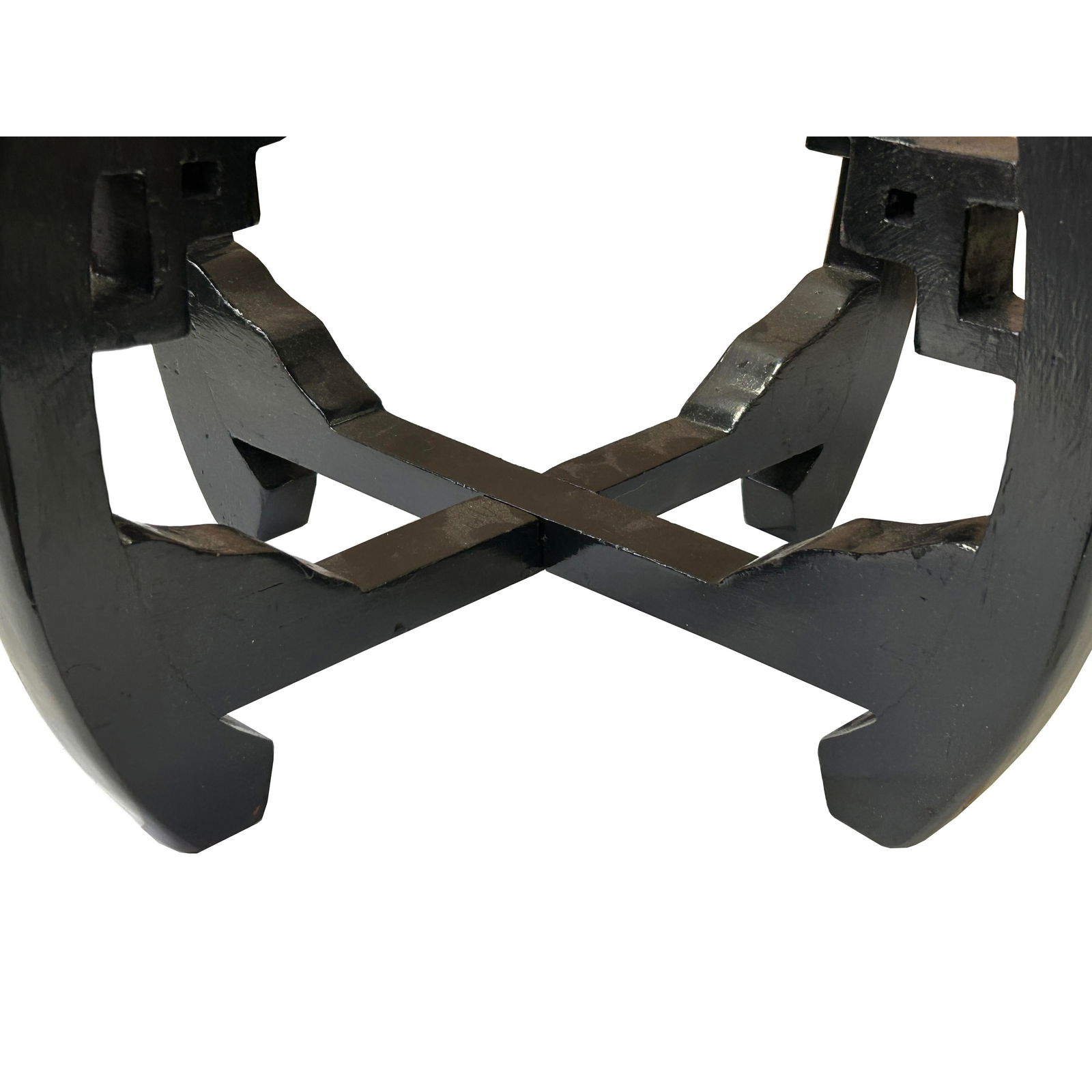 10.5" Black 4 Tall Legs Round Curve Body Wood Display Stand Riser - 5