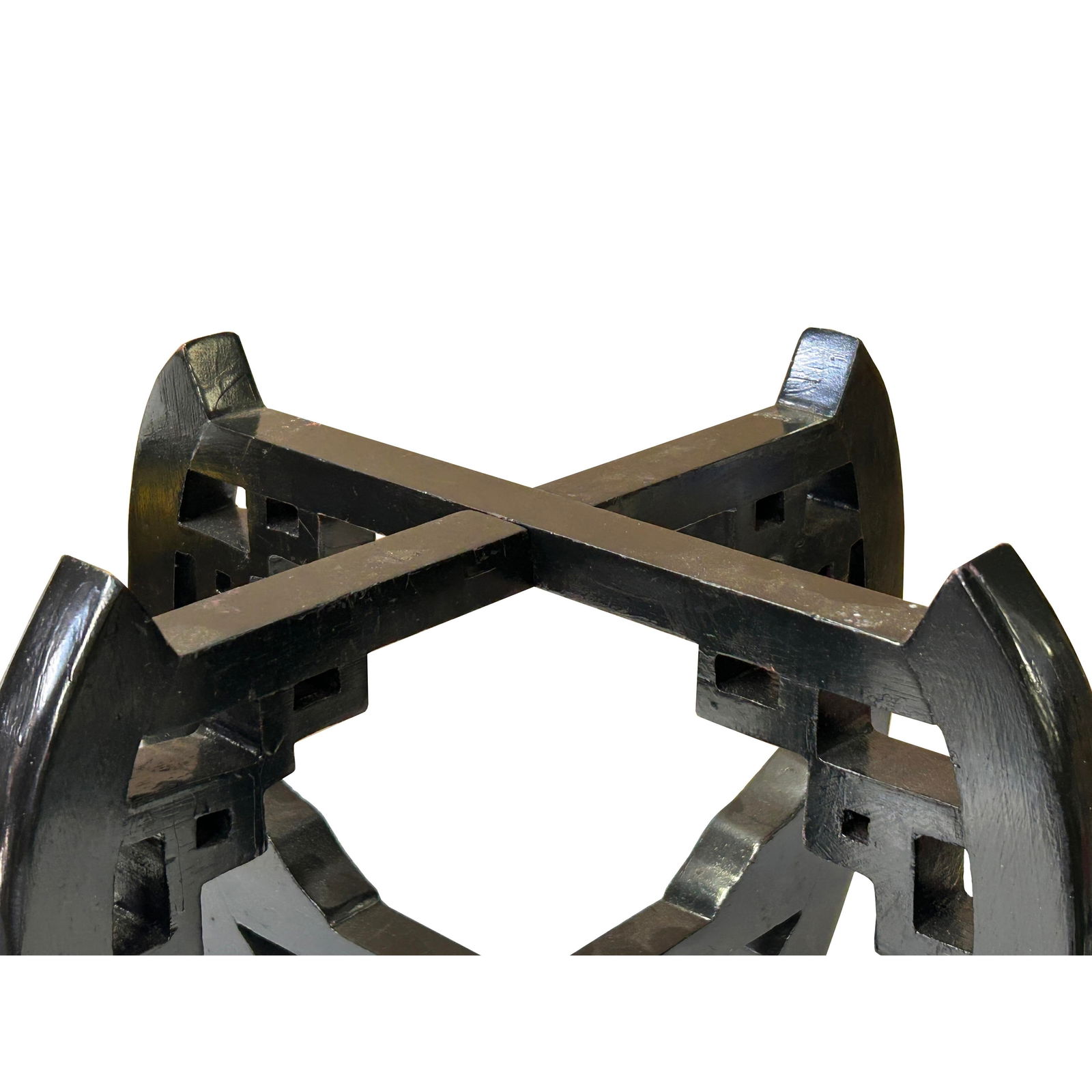 10.5" Black 4 Tall Legs Round Curve Body Wood Display Stand Riser - 6