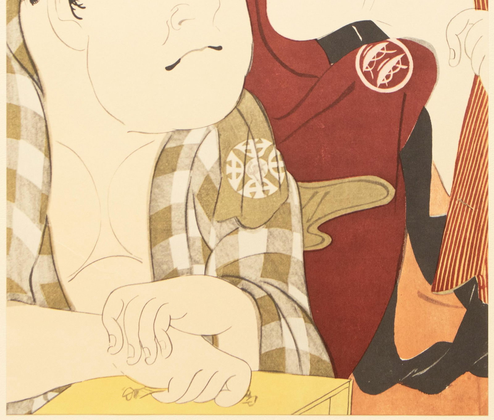 1964 After Sharaku "Actors Nakajima Wadauemon and Nakamura Konzo", Full-Color Print From Japan - 4