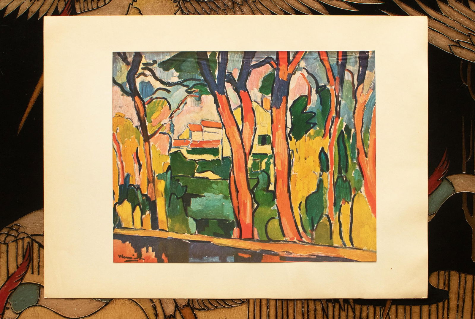 1940s After Maurice De Vlaminck, "The Red Trees", Period Swiss Offset Lithograph - 4