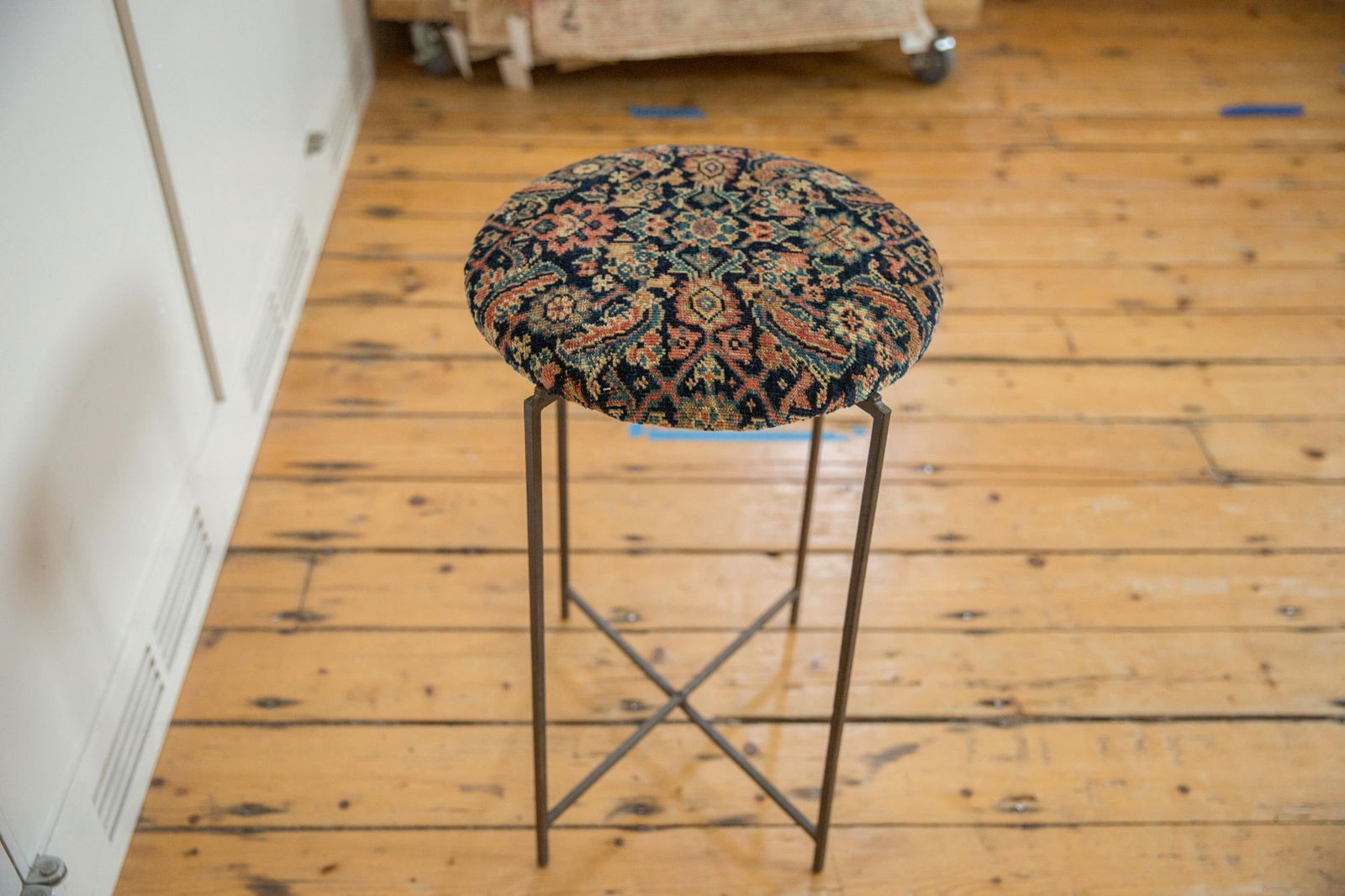 Reclaimed Antique Rug Fragment Side Table Stand 7 of 7 - 2