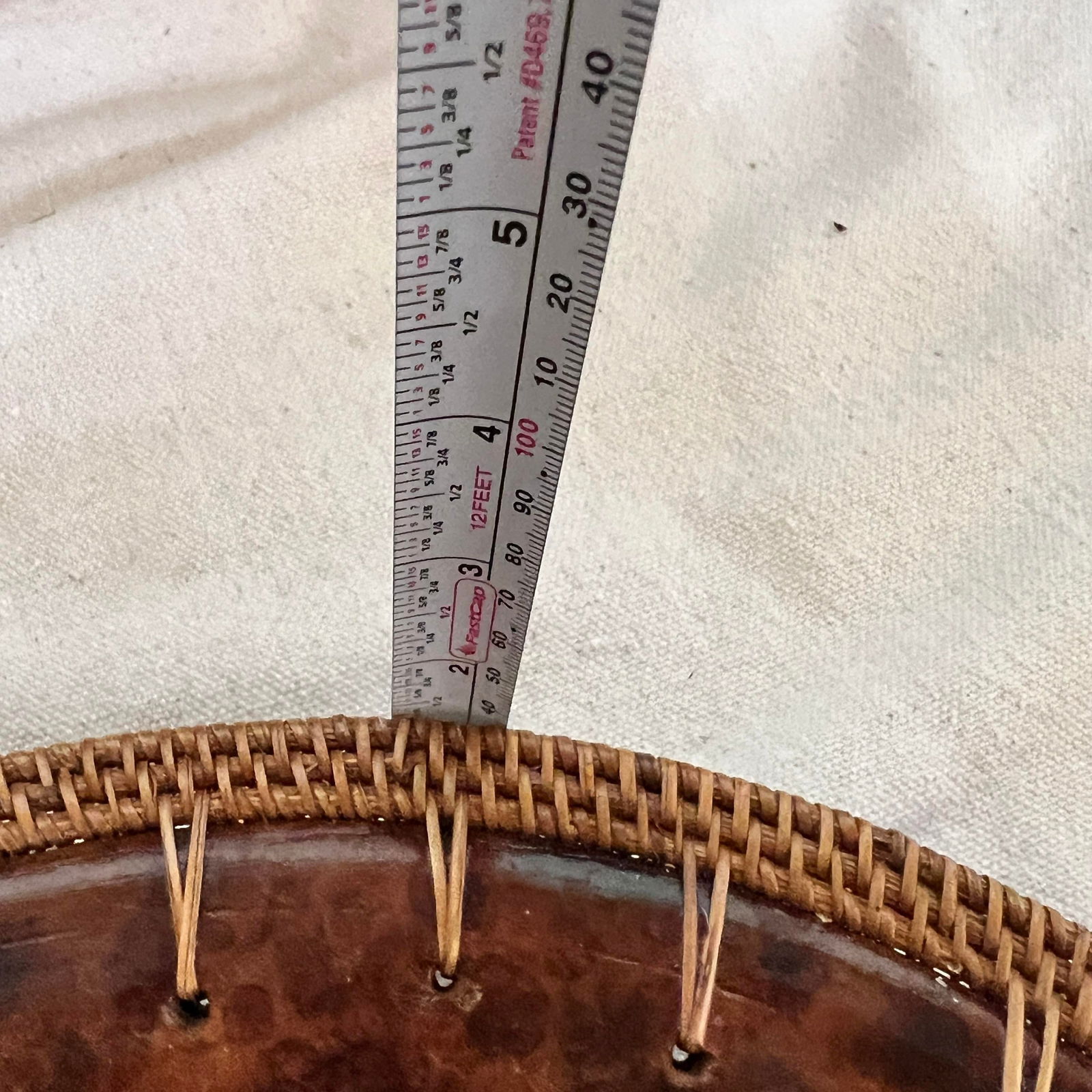 Vintage Faux Tortoise Shell Plate Chargers With Wicker Rim - Set of 4 - 10