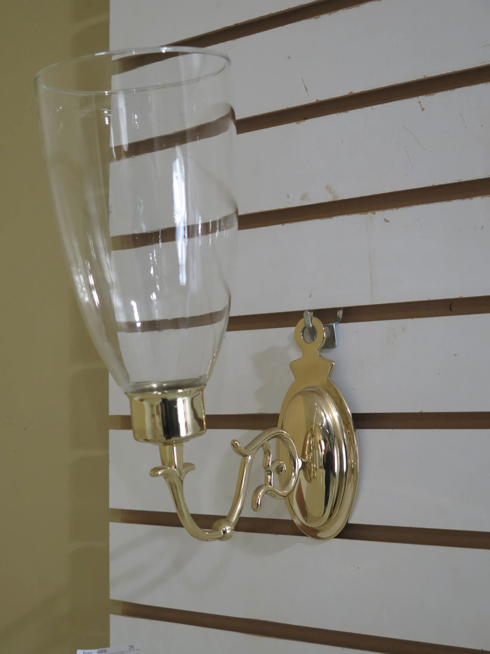 1990s Brass Single Arm Candelabra Wall Sconce - 2