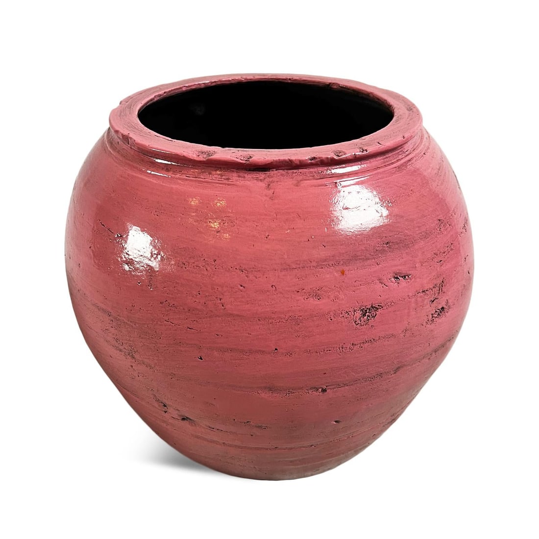 Vintage Pink Glaze Terra Cotta Pot - 2