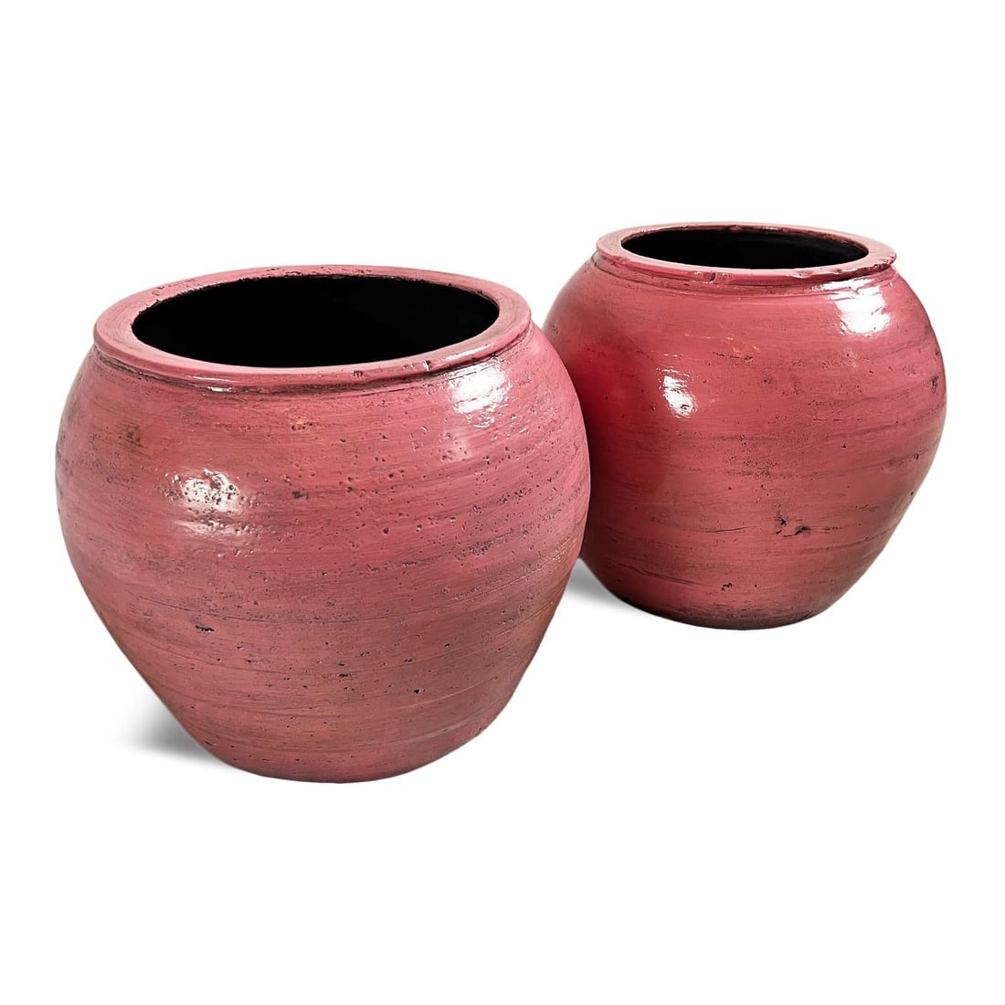Vintage Pink Glaze Terra Cotta Pot - 5