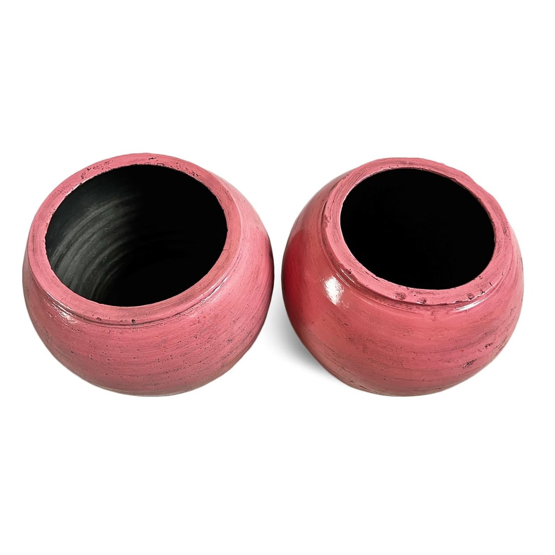 Vintage Pink Glaze Terra Cotta Pot - 6