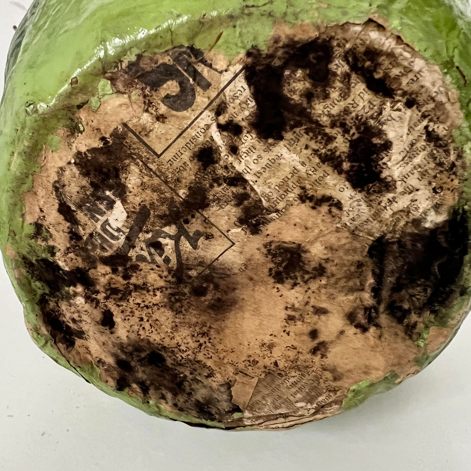 Vintage Handcrafted Cottage Core Paper Mache Cabbage Cachepot - 10