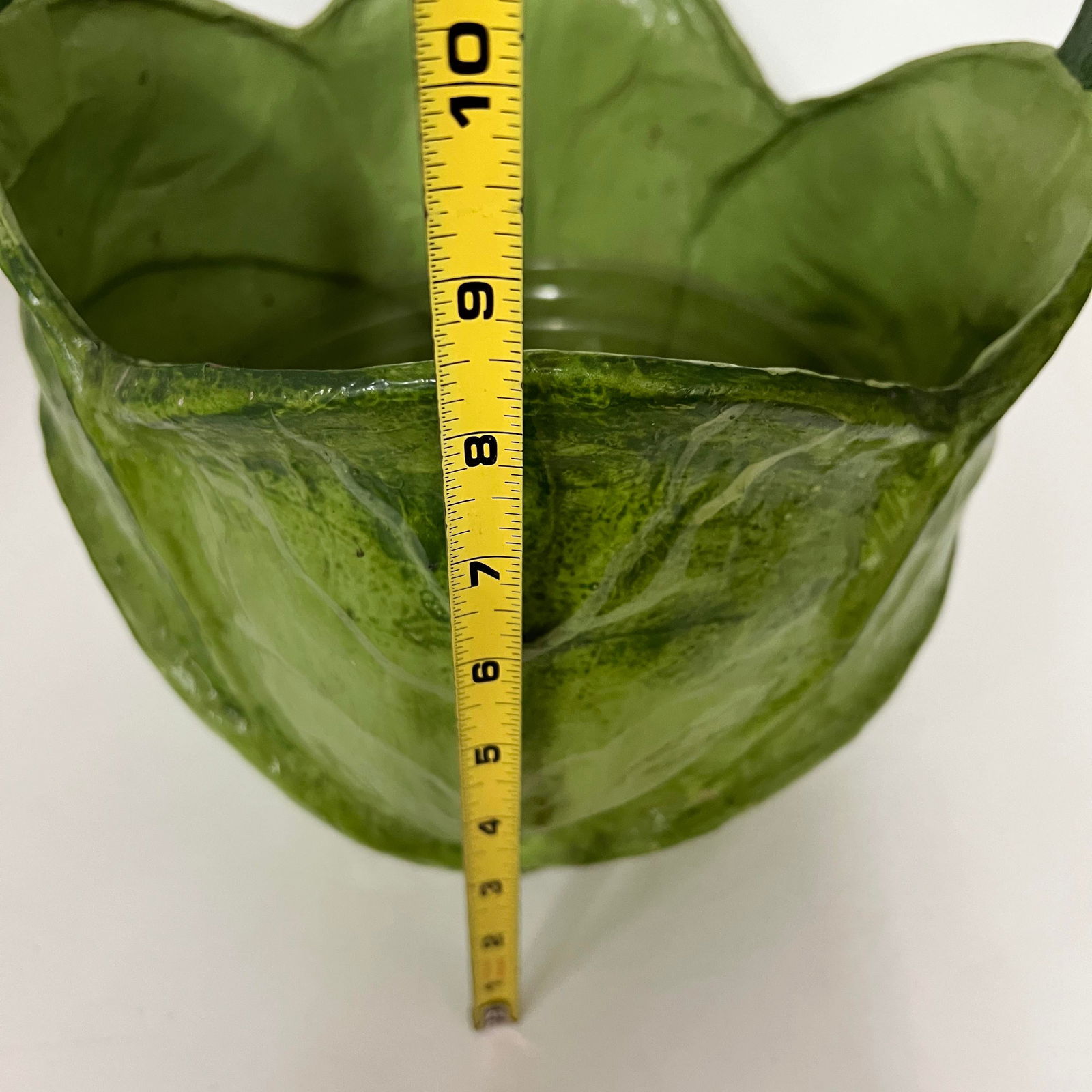 Vintage Handcrafted Cottage Core Paper Mache Cabbage Cachepot - 8