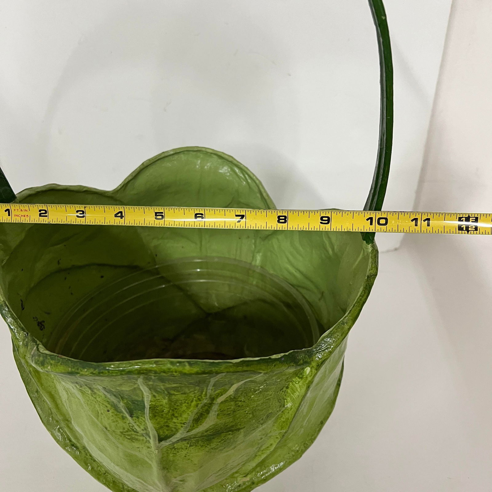 Vintage Handcrafted Cottage Core Paper Mache Cabbage Cachepot - 9